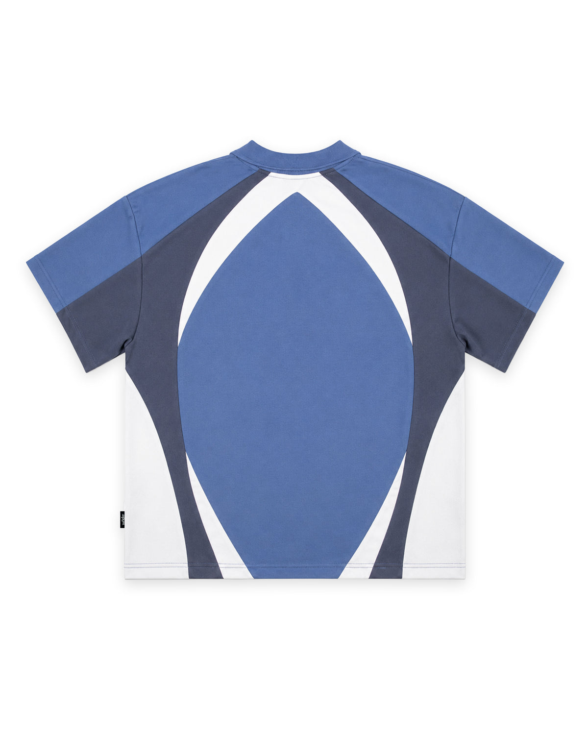 FORM PANEL S/S POLO TOP - BLUE/GREY