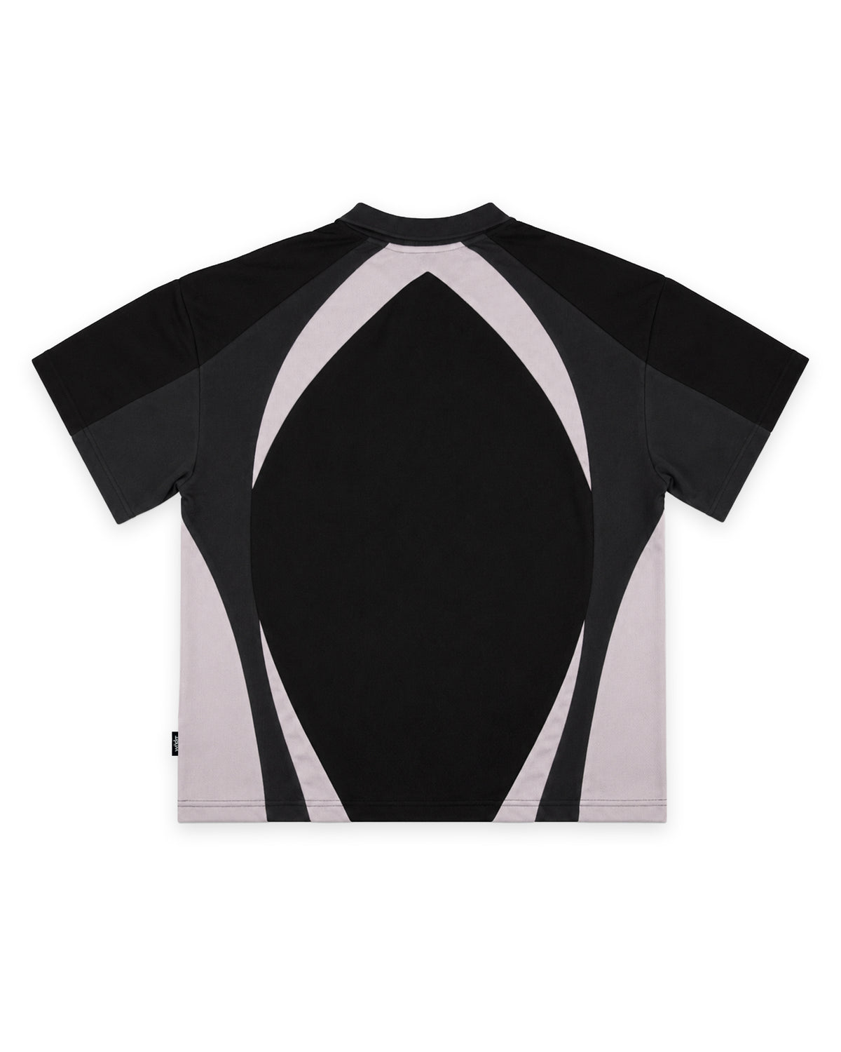 FORM PANEL S/S POLO TOP - BLACK/GREY