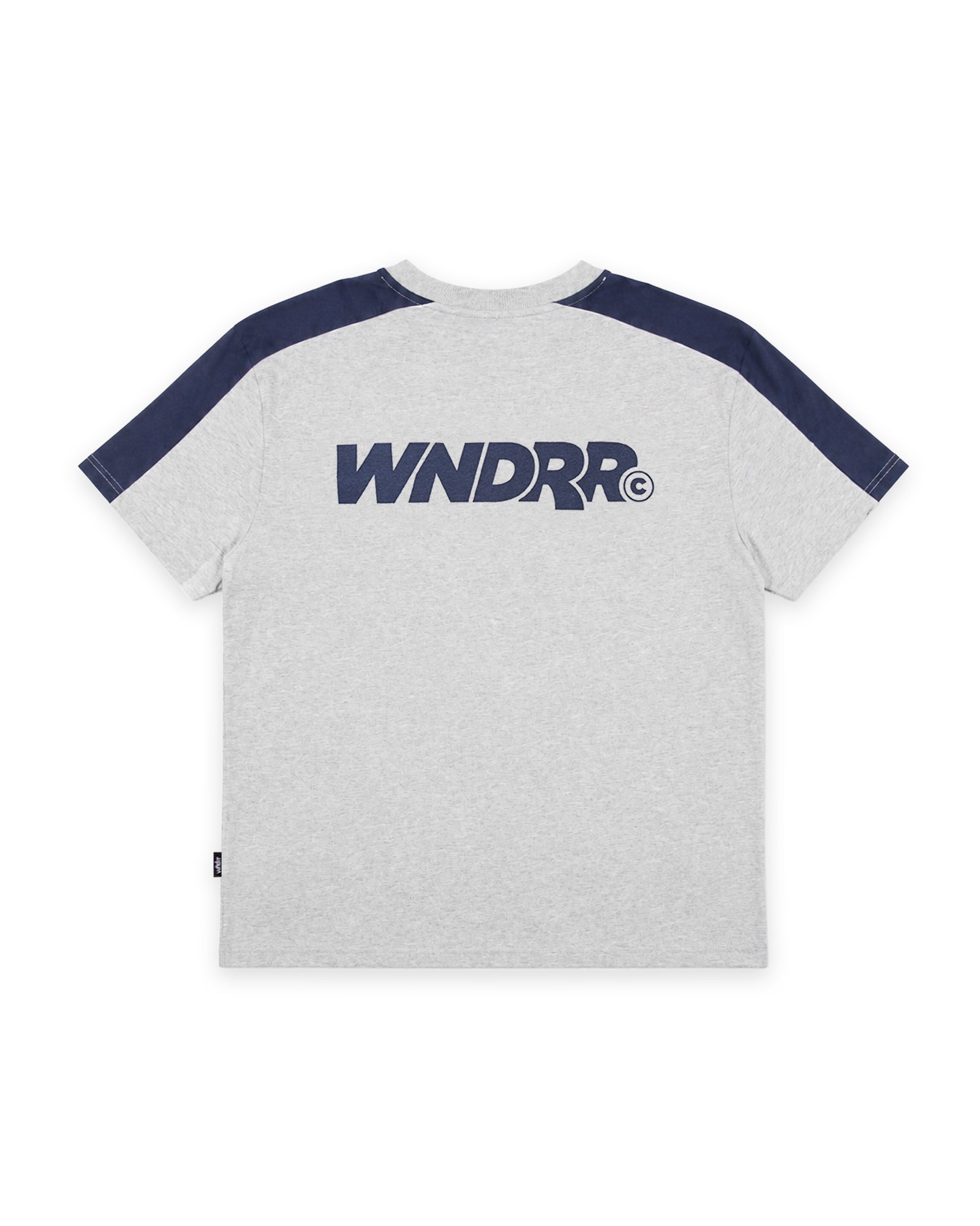 CLINT PANEL BOX FIT TEE - GREY MARLE/NAVY