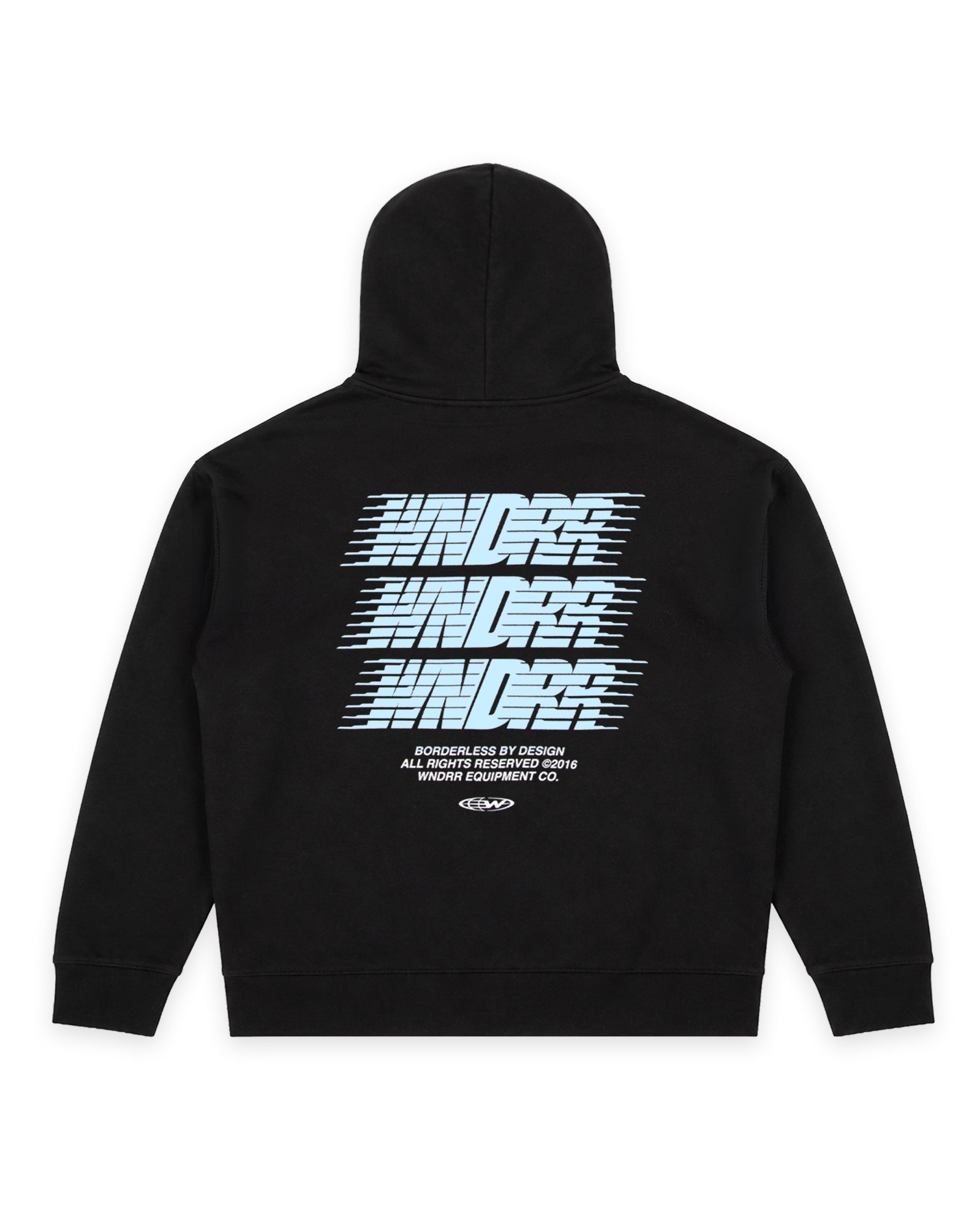 BORDERLESS HOOD SWEAT - BLACK