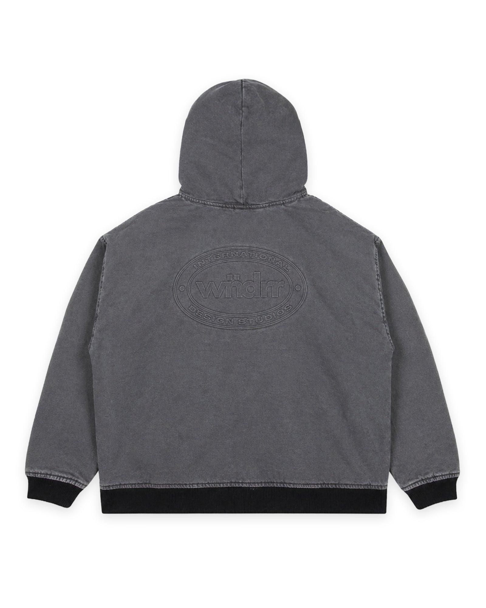 CREDIT HOODED WORK JACKET - BLACK DENIM