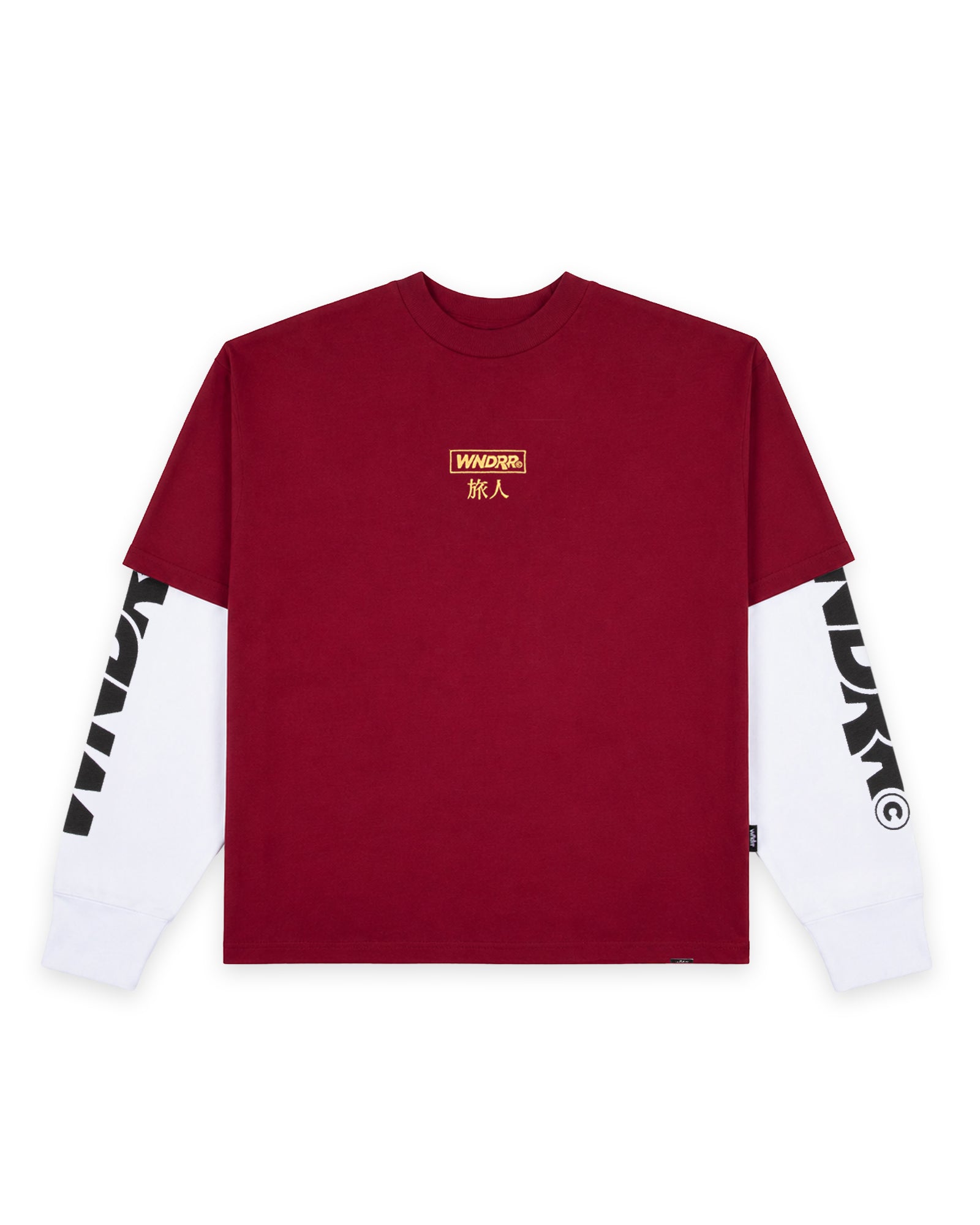 SHODO LAYERED L/S TEE - BLOOD RED