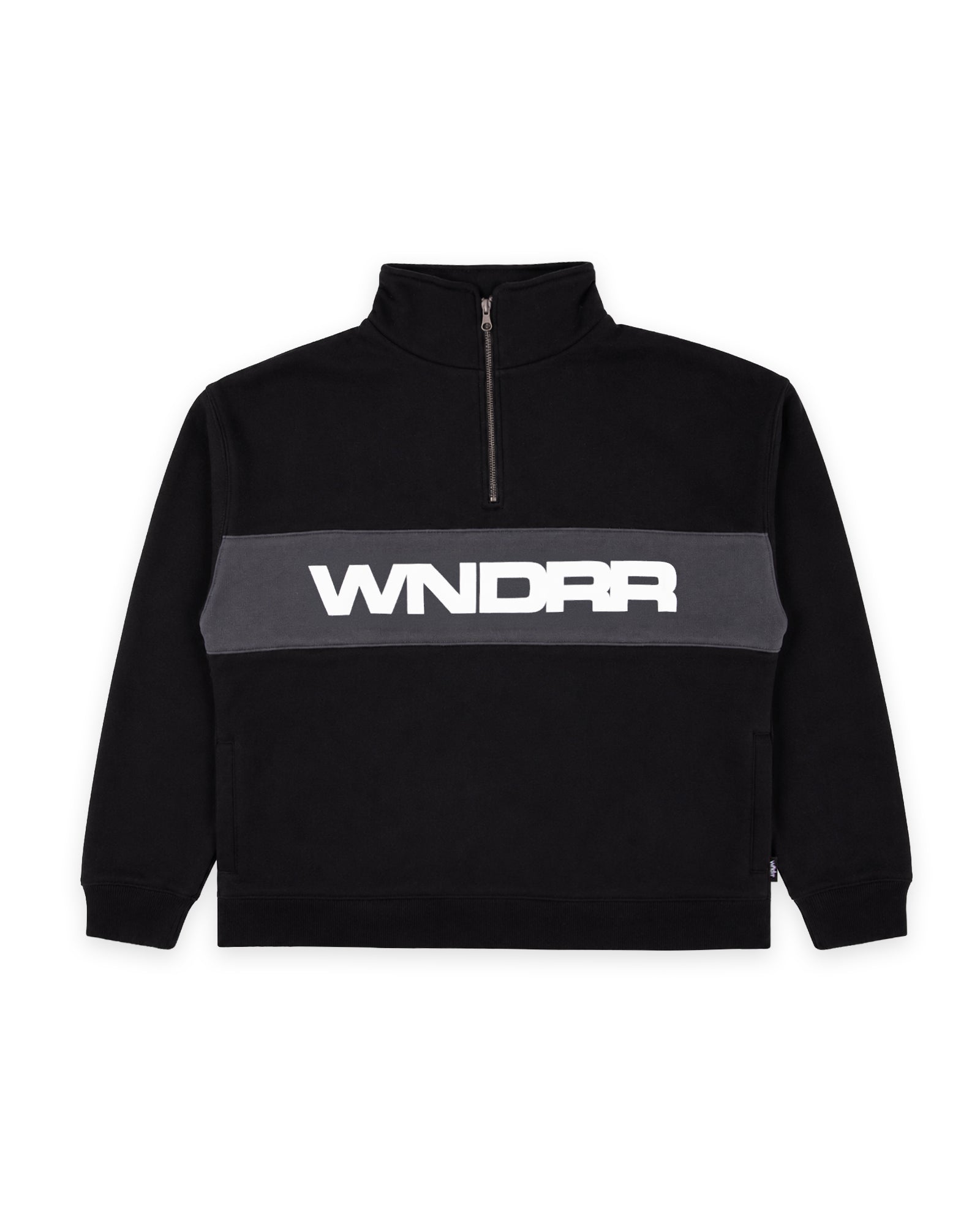 MOTIF 1/4 ZIP SWEAT - BLACK