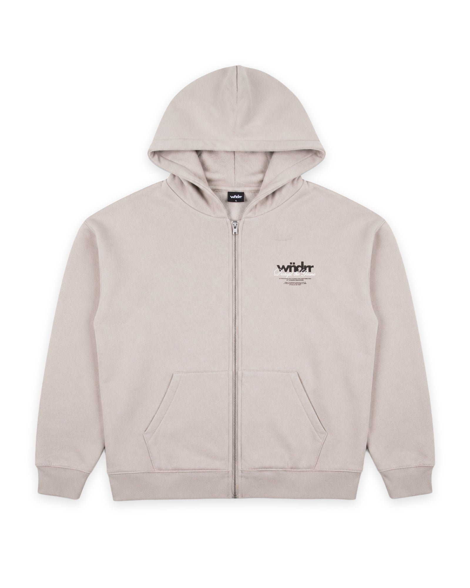 DISRUPT ZIP HOOD SWEAT - MOON GREY