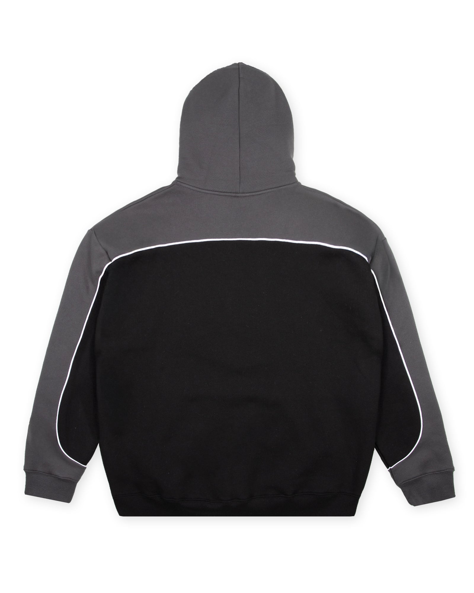 TOKEN PANEL HOOD SWEAT - BLACK/GREY