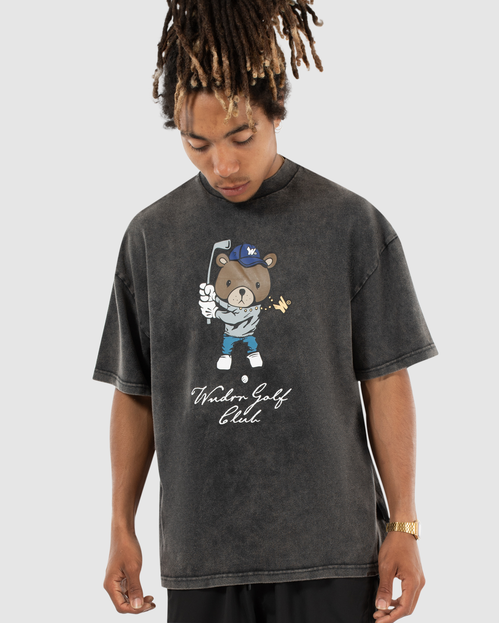 GOLF CLUB HEAVY WEIGHT TEE - WASHED BLACK