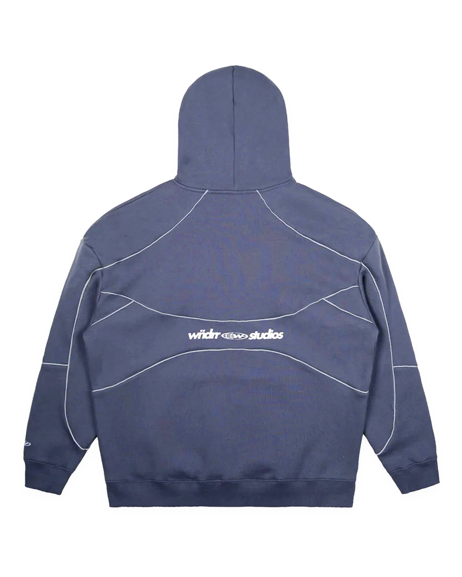 GLOBE PANEL HOOD SWEAT - STORM BLUE