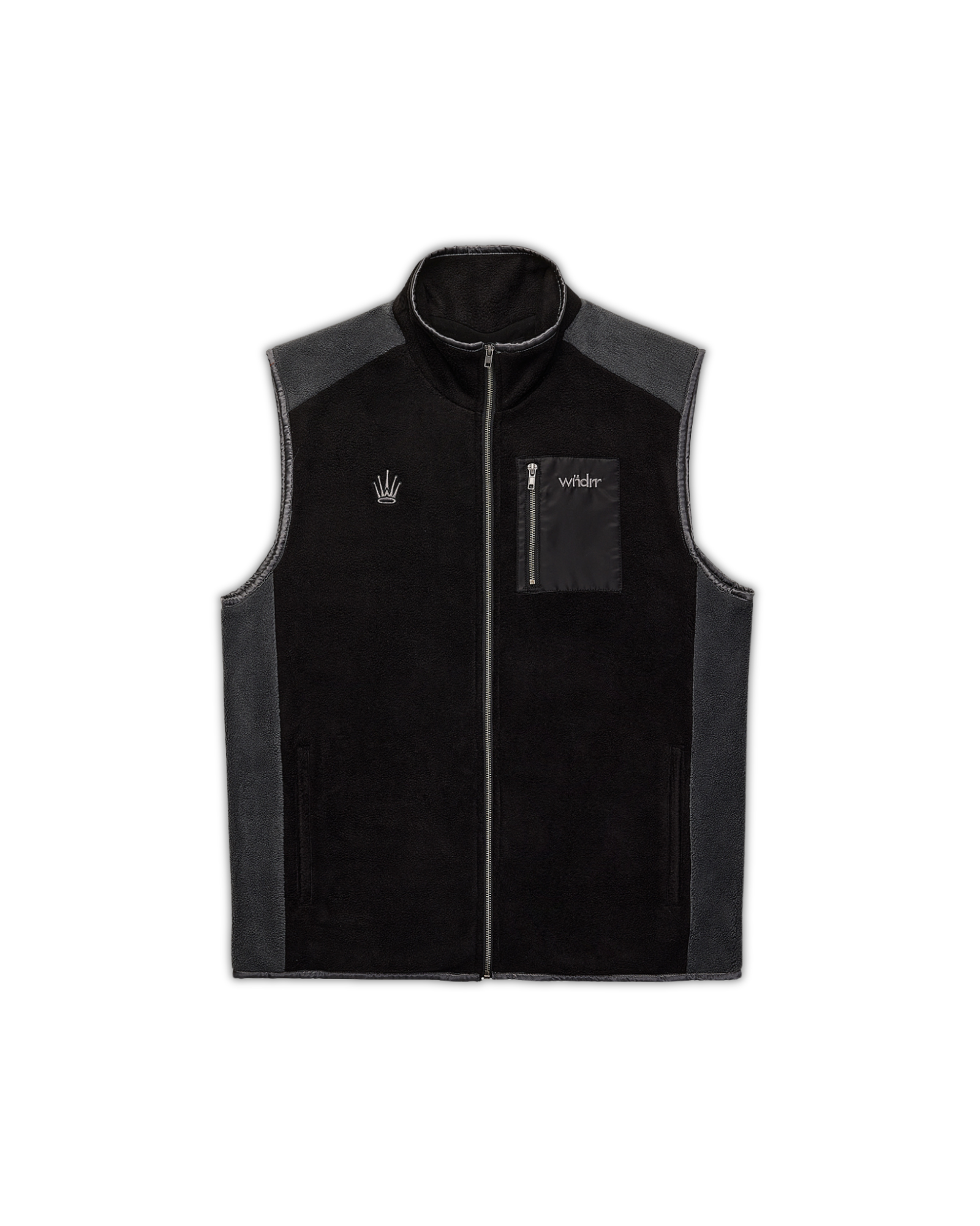 ACCENT POLAR FLEECE VEST - BLACK/GREY