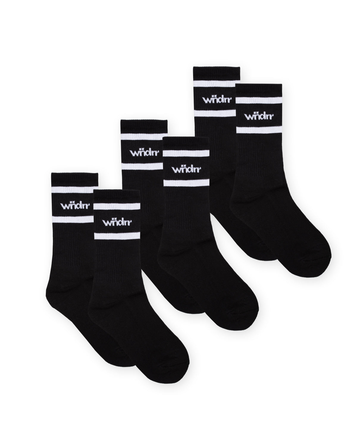 CHALLENGER SOCKS 3 PK - BLACK