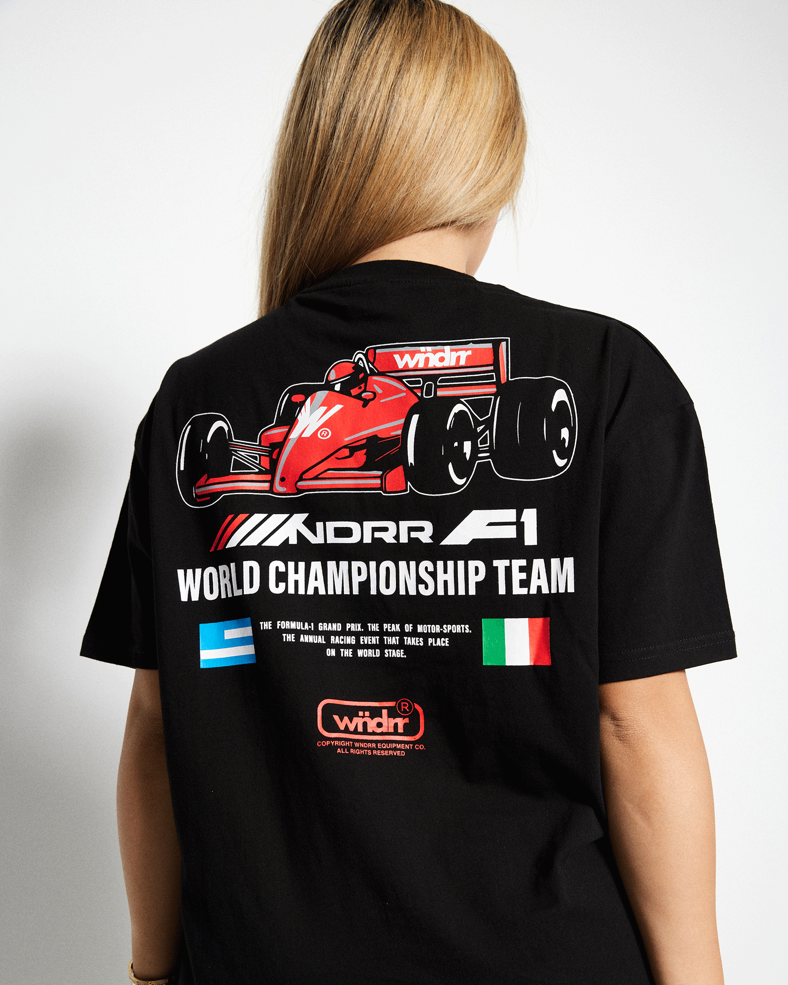 GRAND PRIX BOX FIT TEE - BLACK