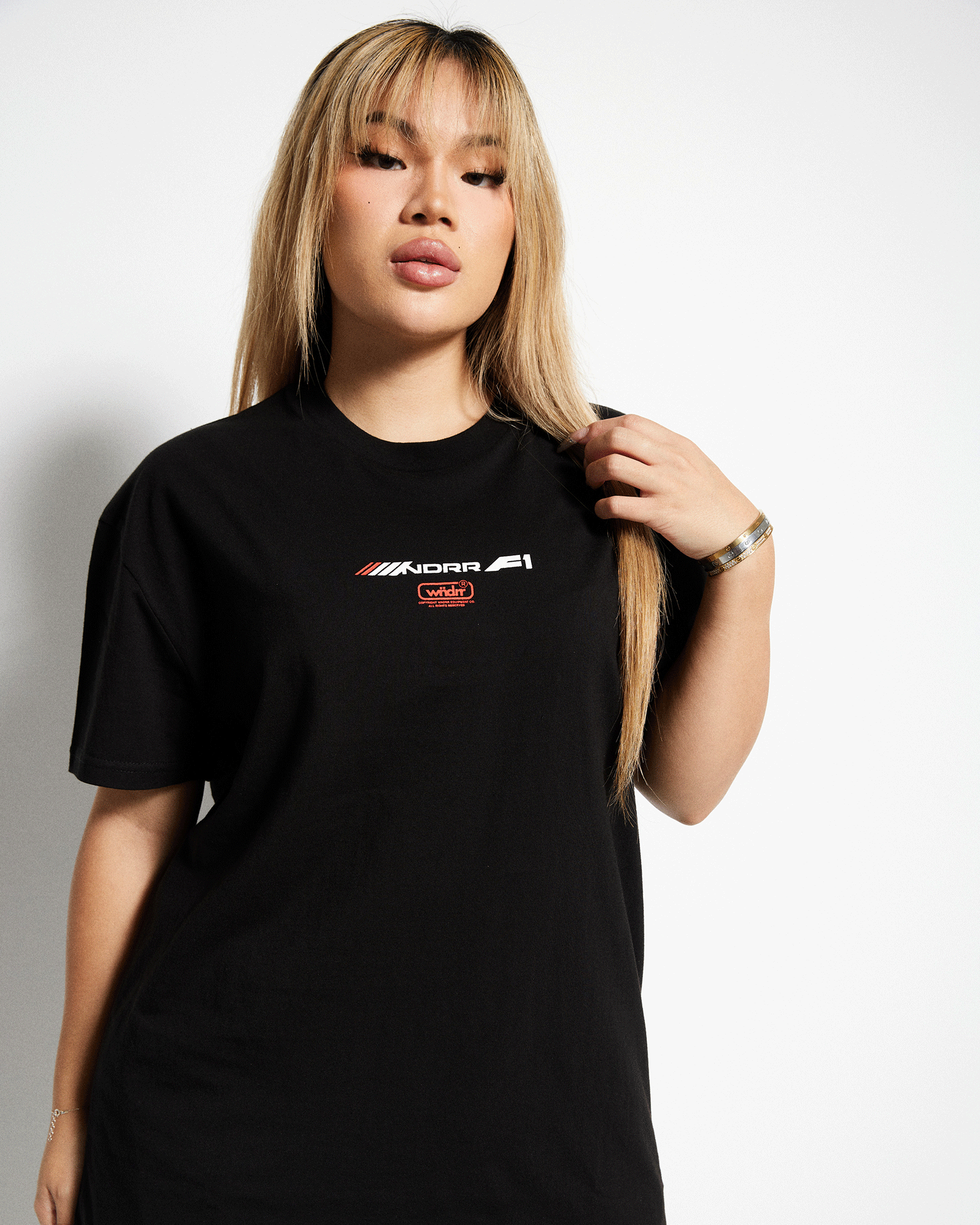GRAND PRIX BOX FIT TEE - BLACK