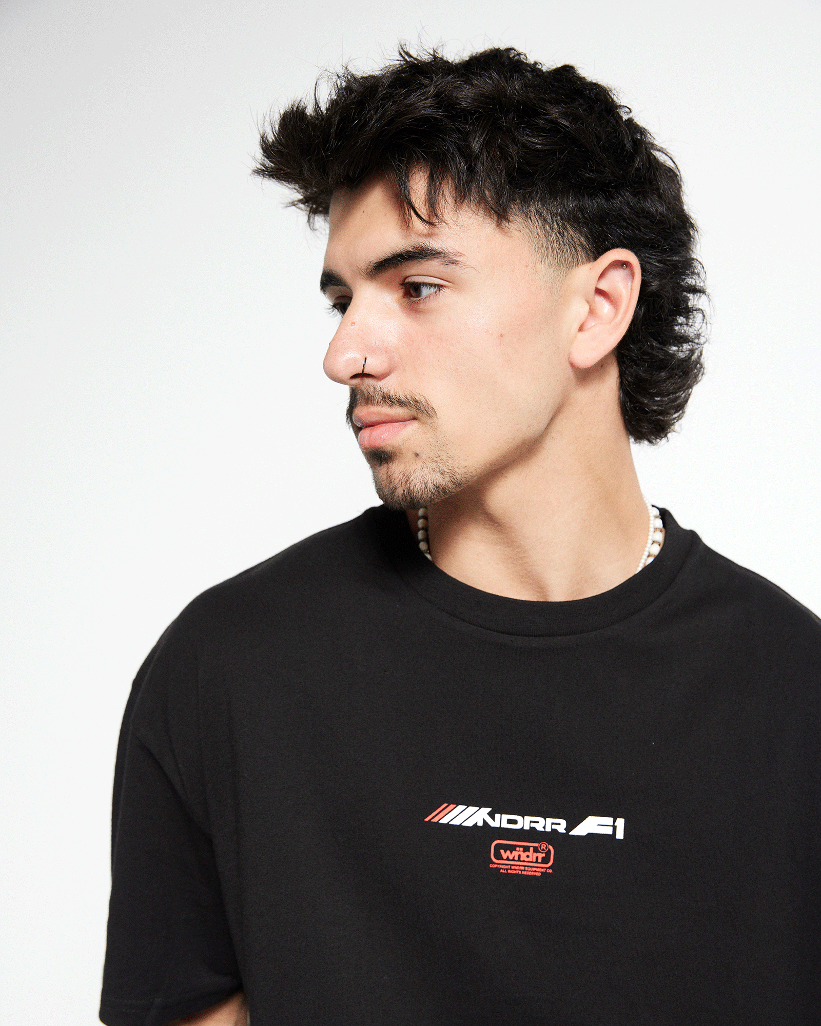 GRAND PRIX BOX FIT TEE - BLACK