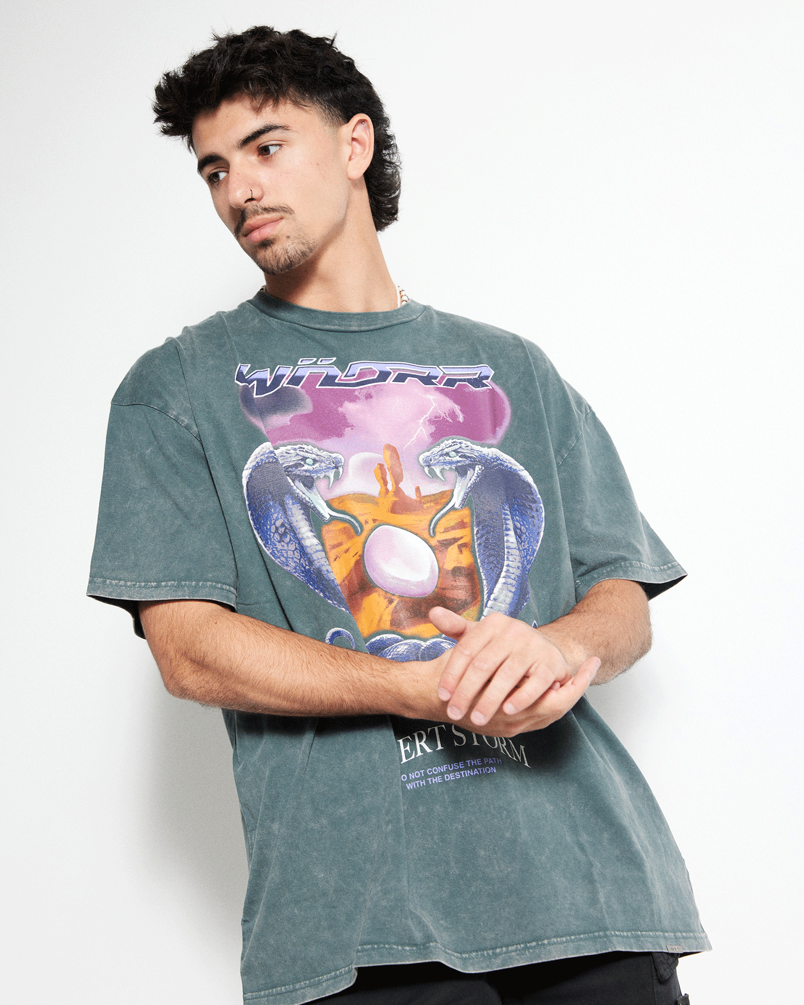 DESERT STORM VINTAGE FIT TEE - WASHED GREY