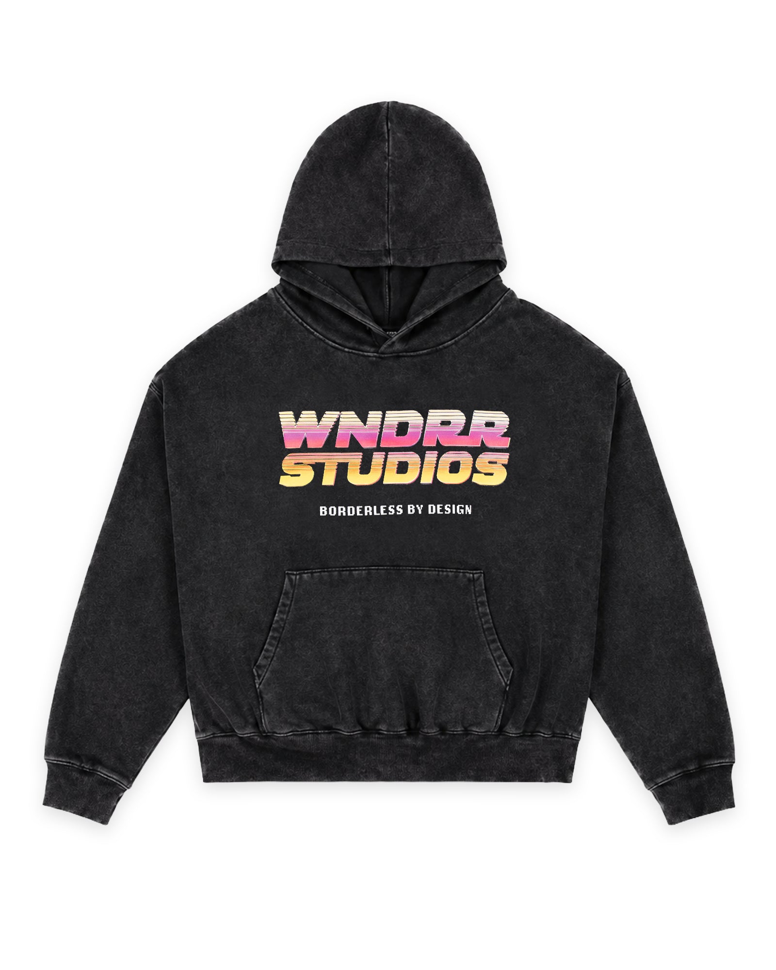 ARCADE BOX FIT HOOD SWEAT - WASHED BLACK