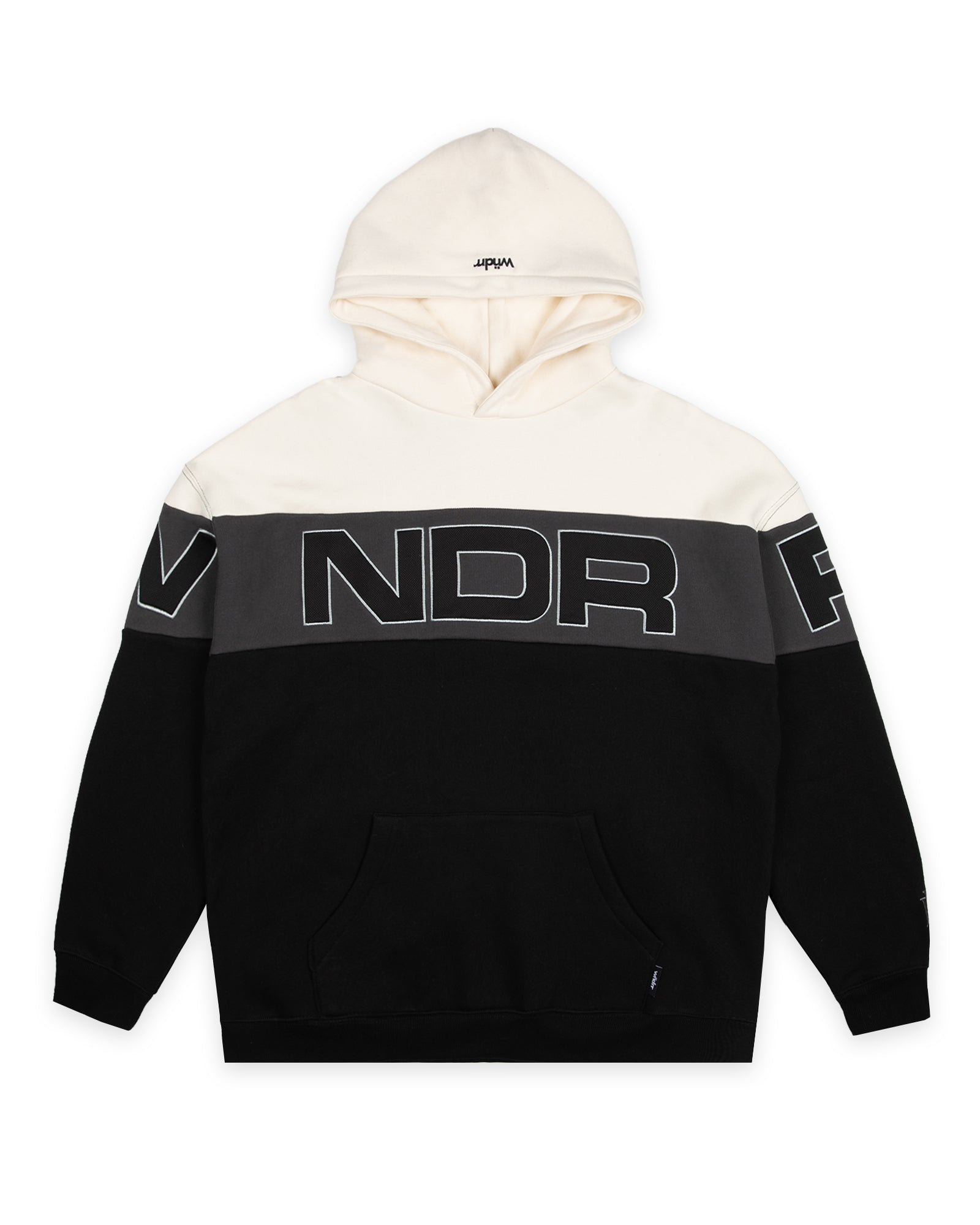 PRIMER PANEL HOOD SWEAT - WHITE/BLACK