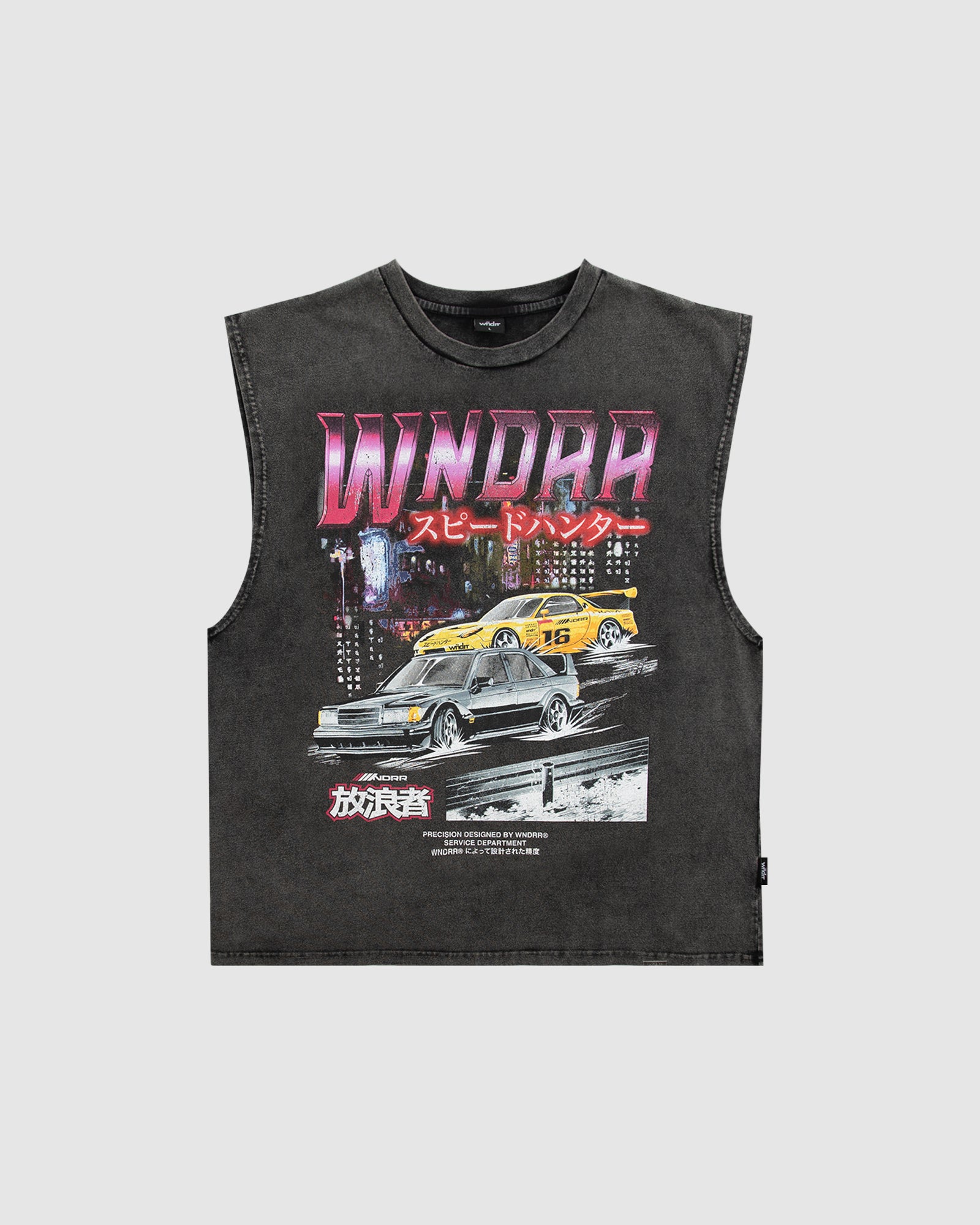 SPEEDHUNTER VINTAGE MUSCLE TOP - WASHED BLACK