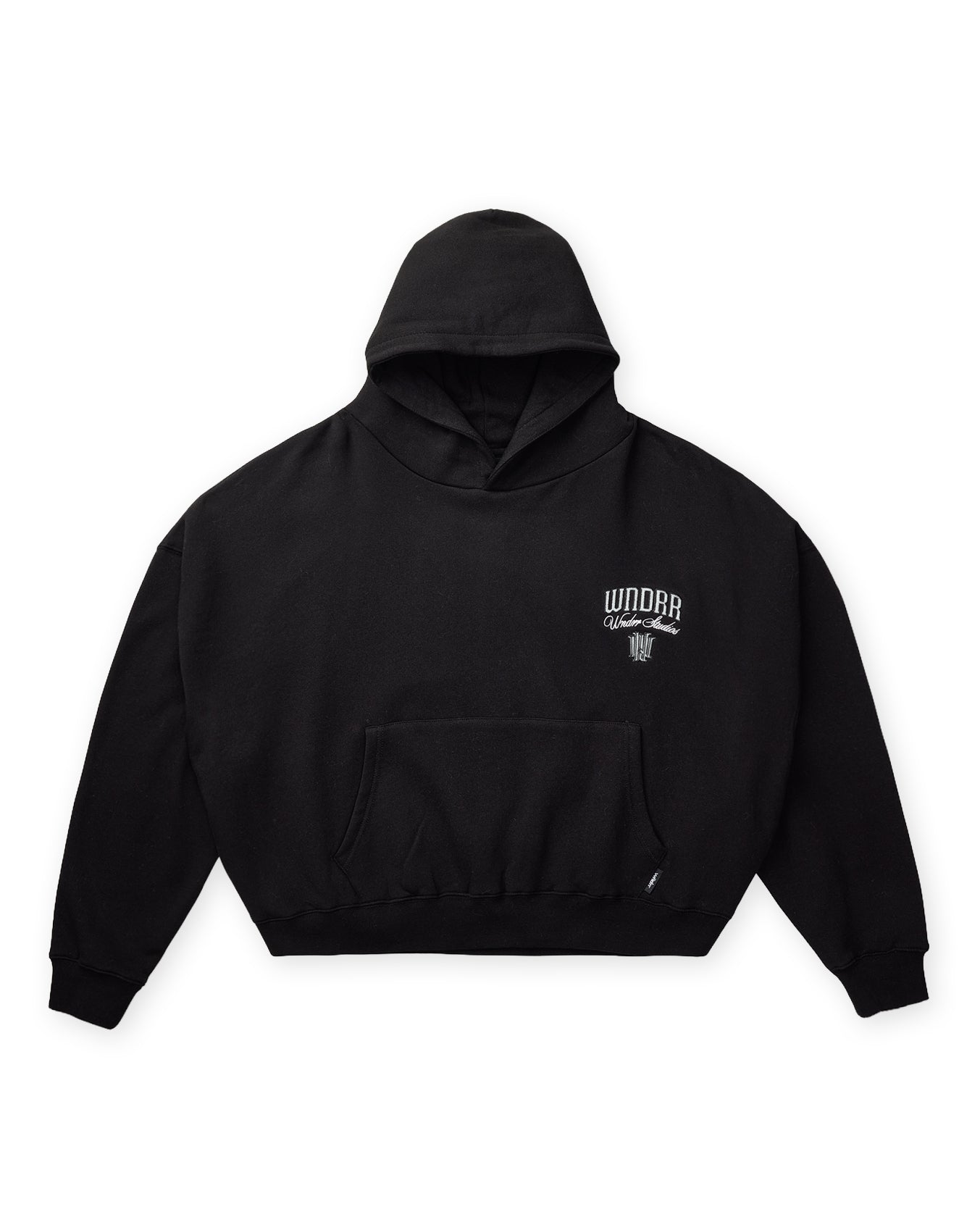 PAVILION CROPPED HOOD SWEAT - BLACK