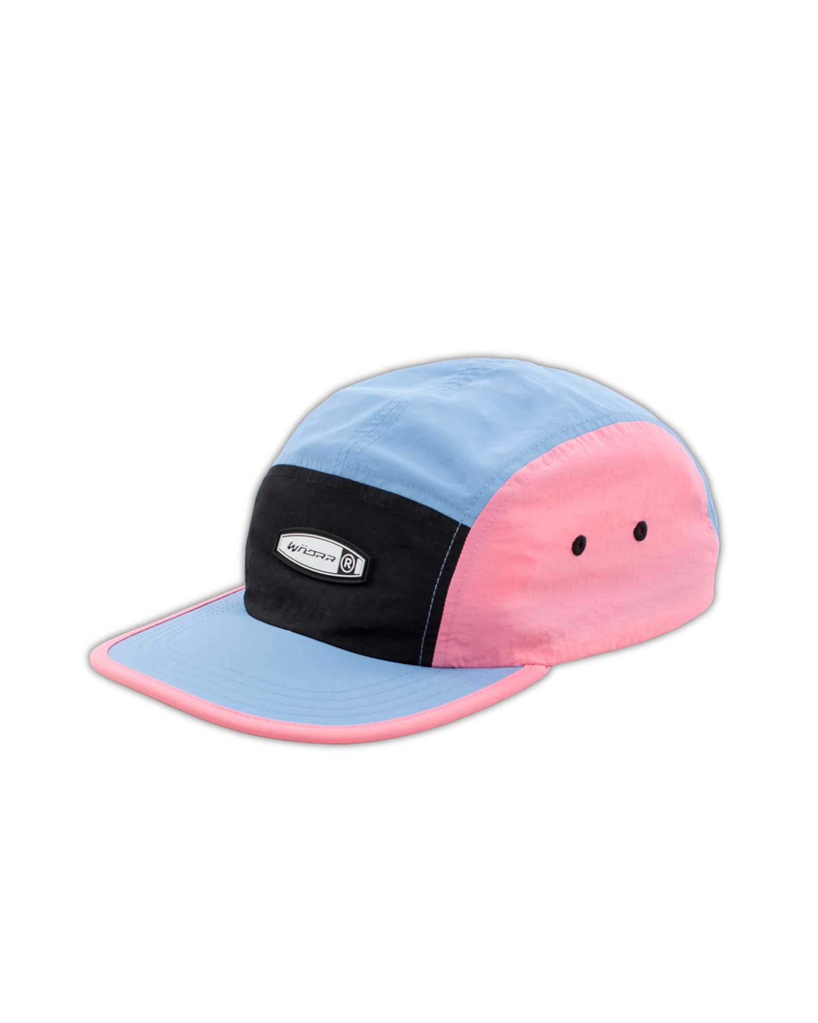 ROTHMAN 5 PANEL CAP - BLACK/PINK/BLUE