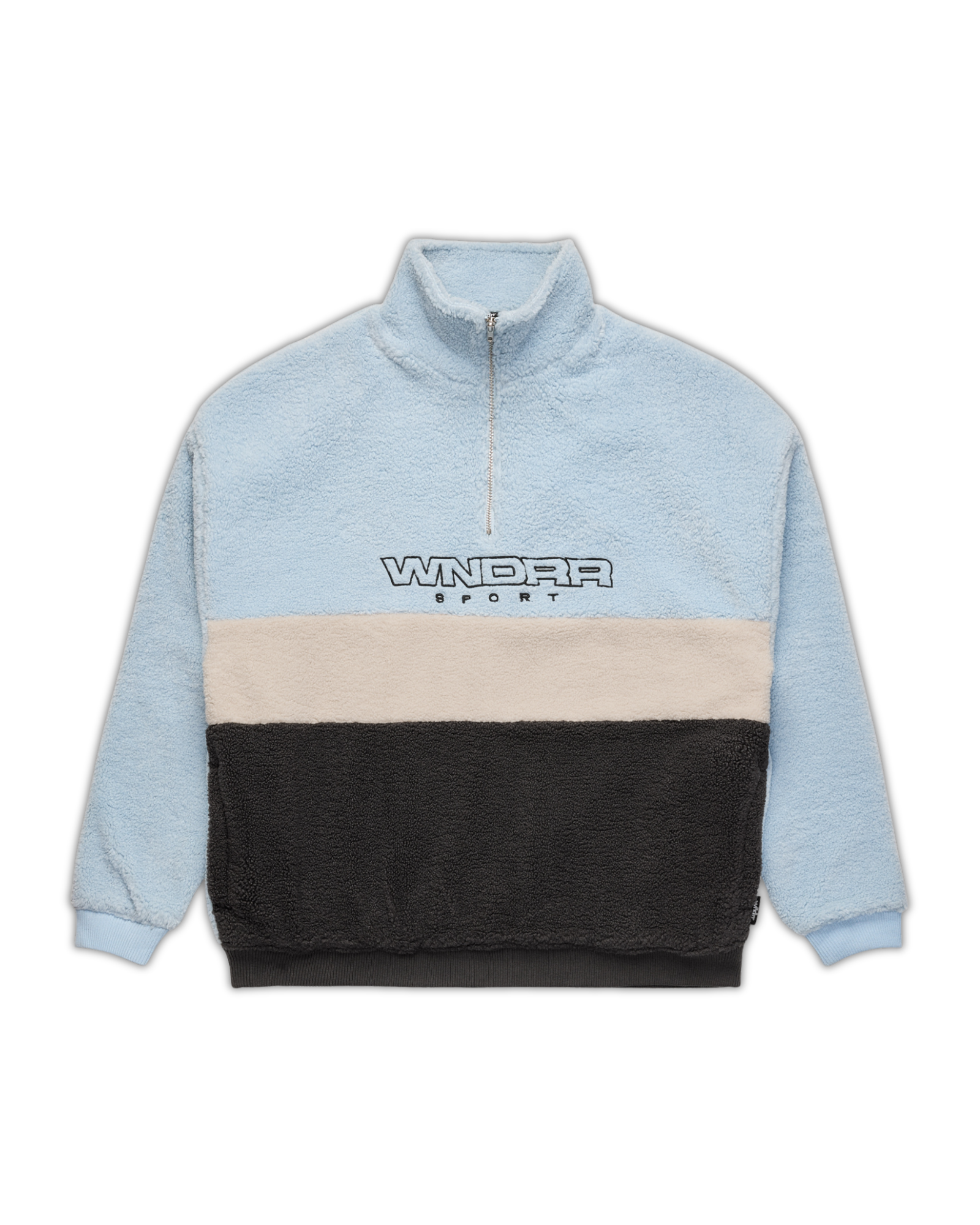 STARTER 1/4 ZIP POLAR FLEECE SWEAT - BLUE/BLACK