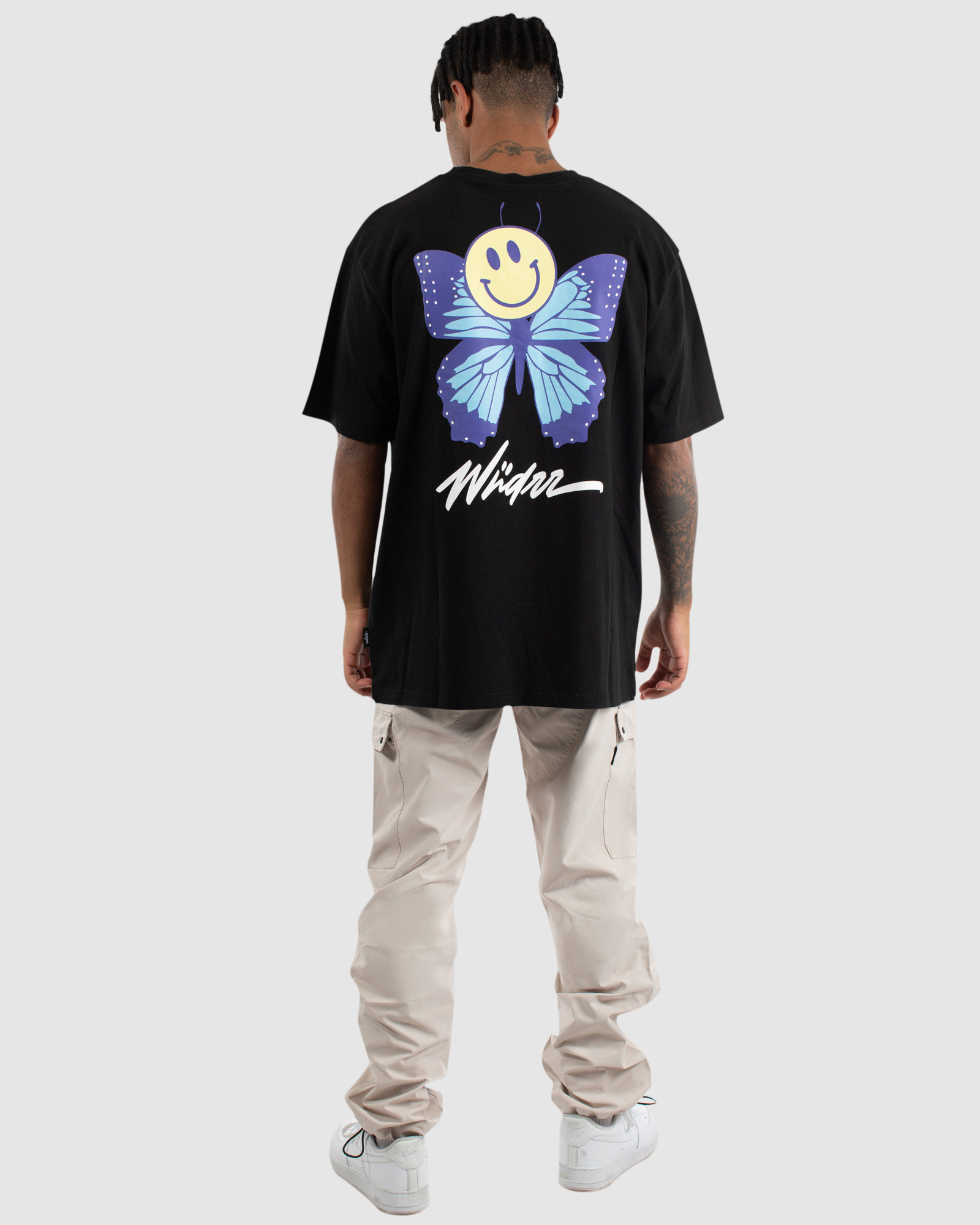 BUTTERFLY BOX FIT TEE - BLACK