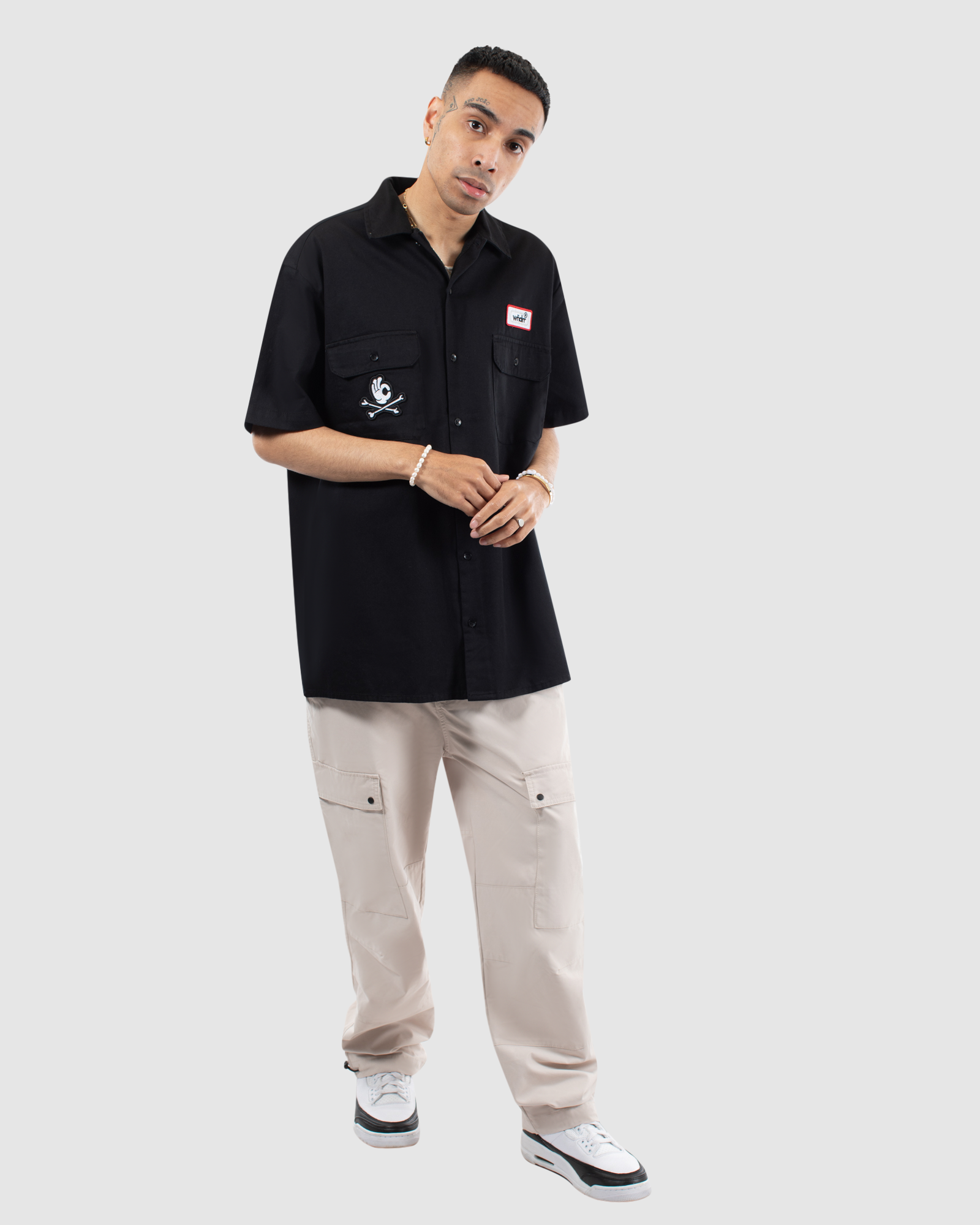 THREE EIGHT S/S WORK SHIRT - BLACK