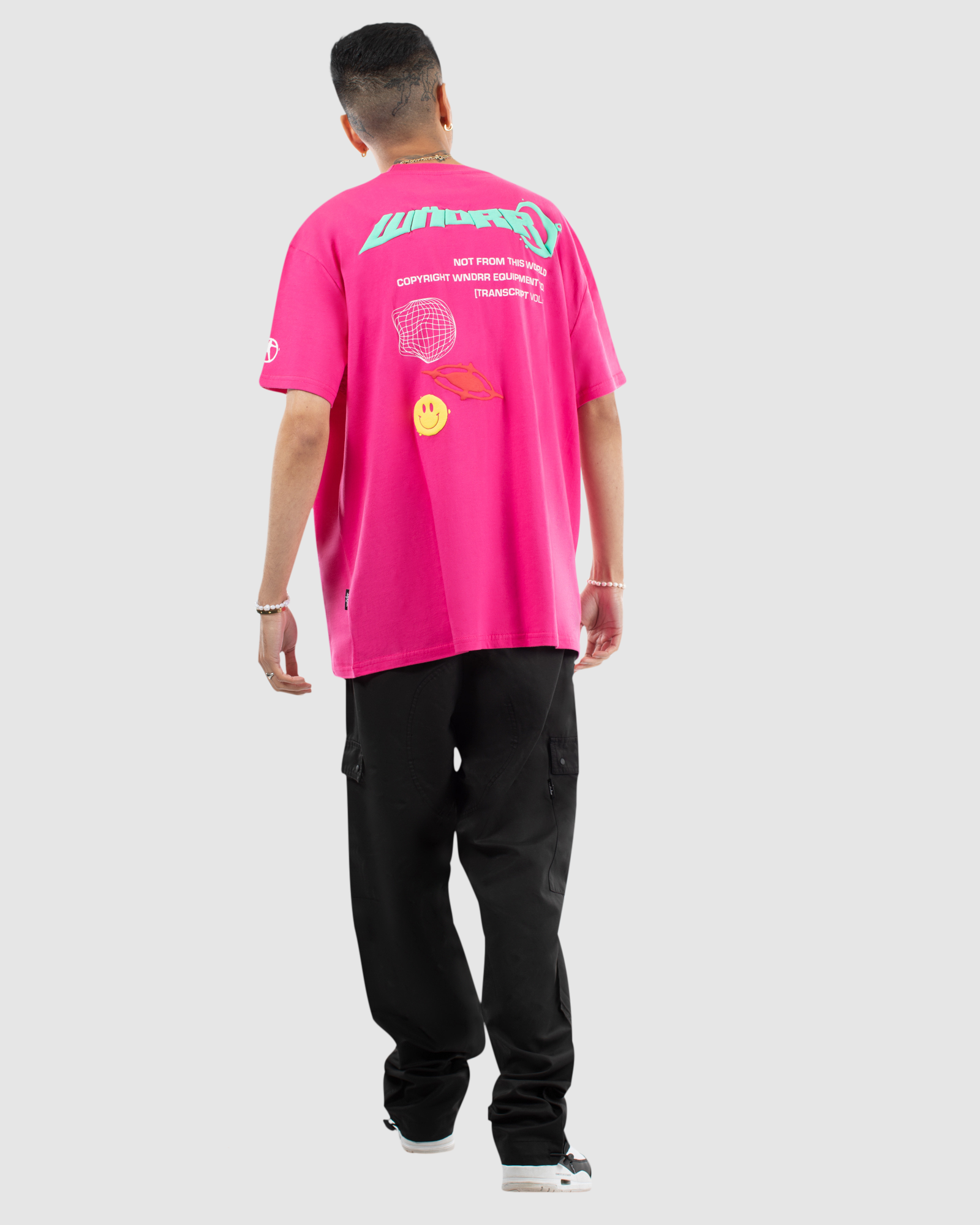 OUTTA WORLD BOX FIT TEE - MAGENTA