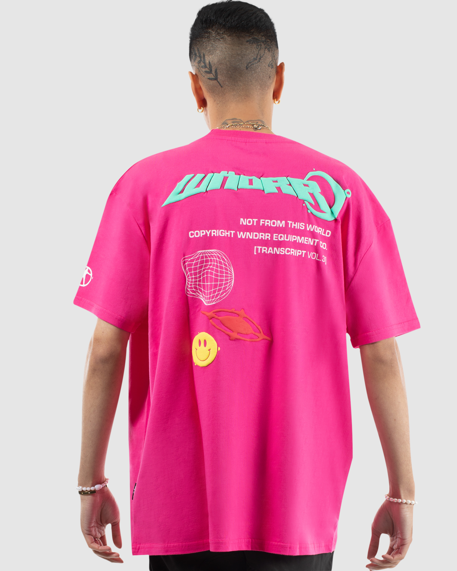 OUTTA WORLD BOX FIT TEE - MAGENTA
