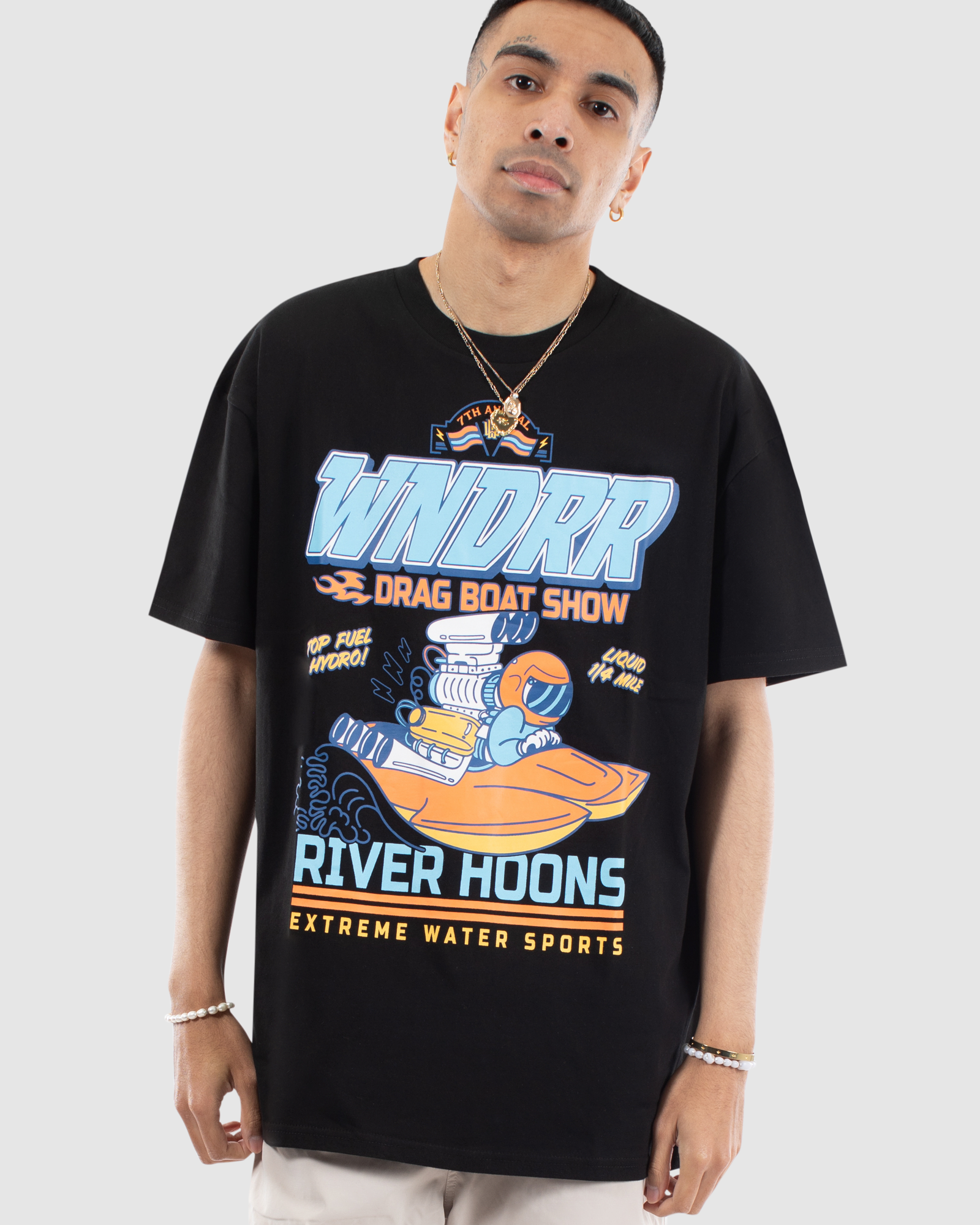 RIVER HOONS BOX FIT TEE - BLACK