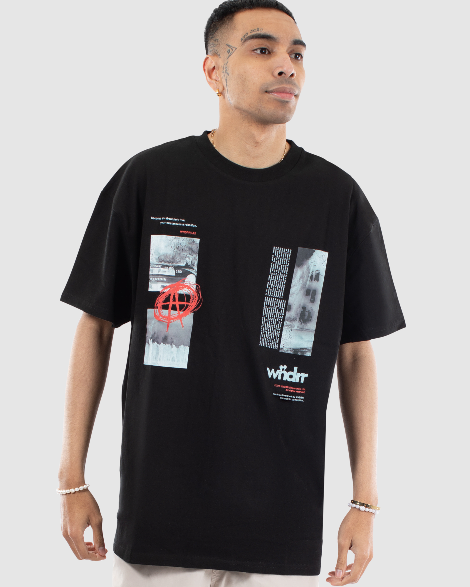 ANARCHY BOX FIT TEE - BLACK