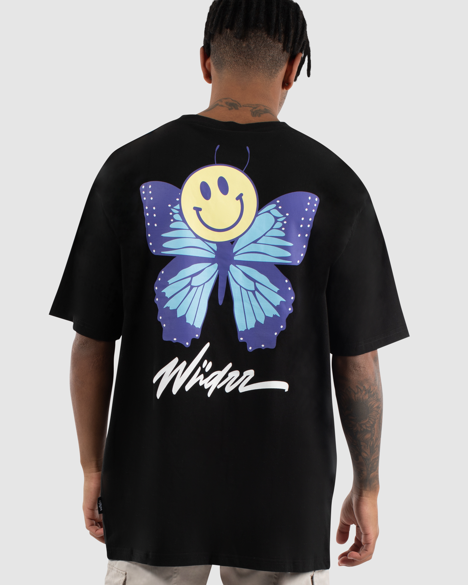 BUTTERFLY BOX FIT TEE - BLACK