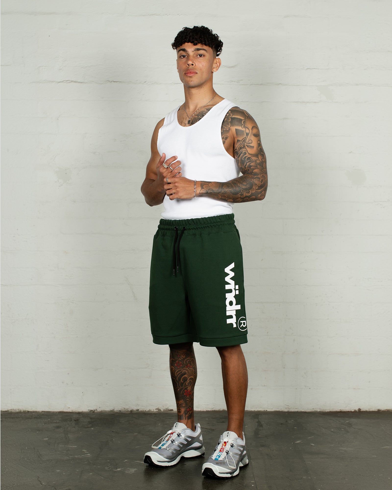 OFFCUT TECH TRACKSHORT - FOREST GREEN