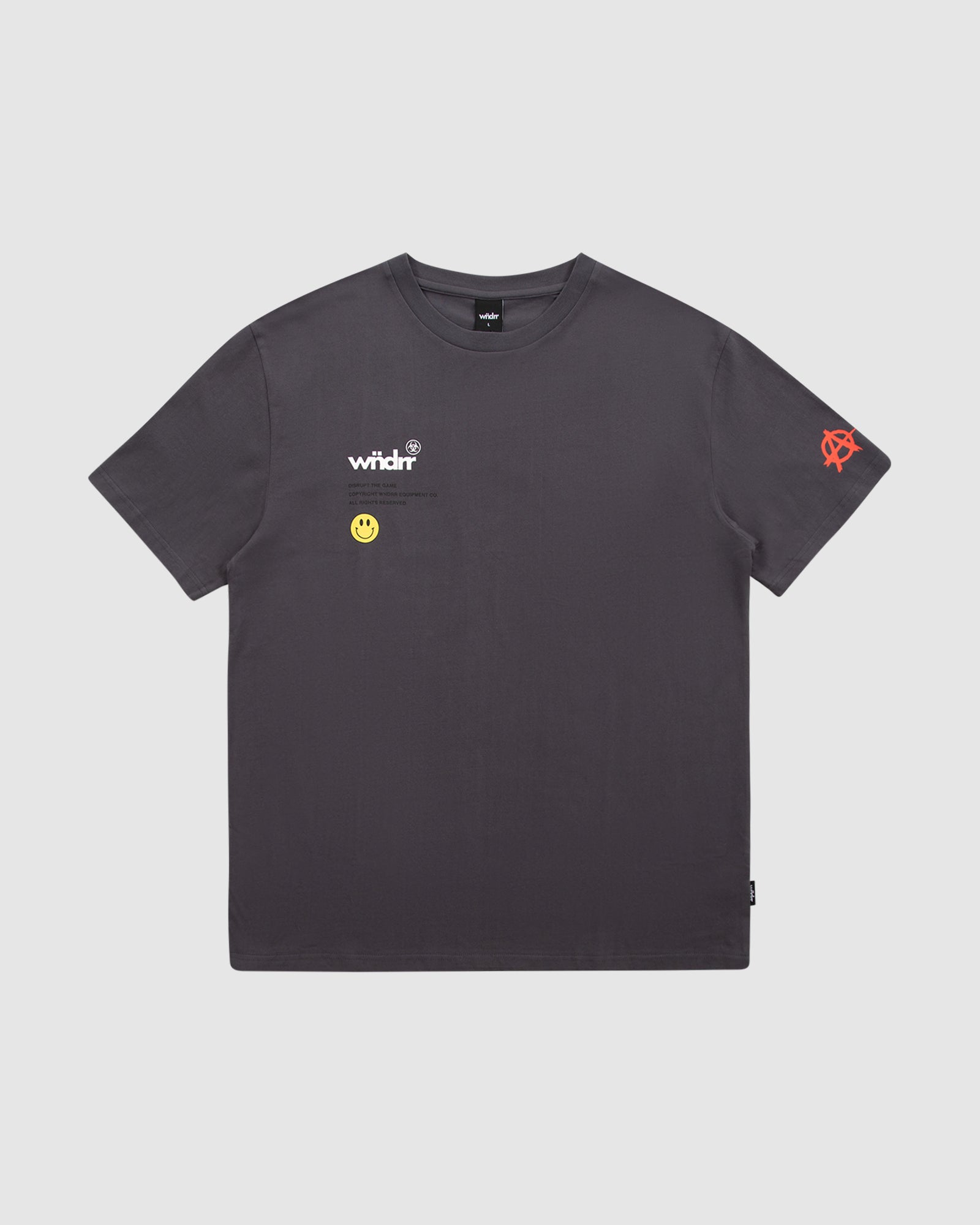 ILLEGIBLE BOX FIT TEE - CHARCOAL