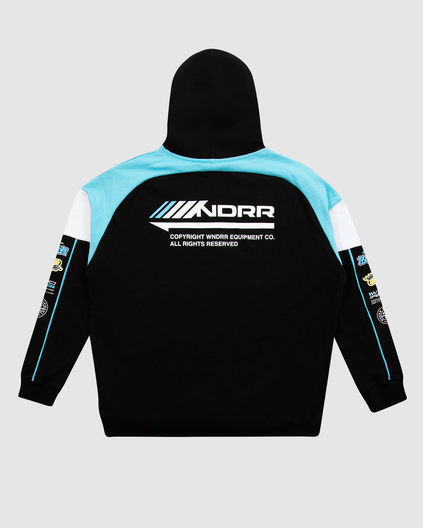 SUZUKA PANEL HOOD SWEAT - BLACK