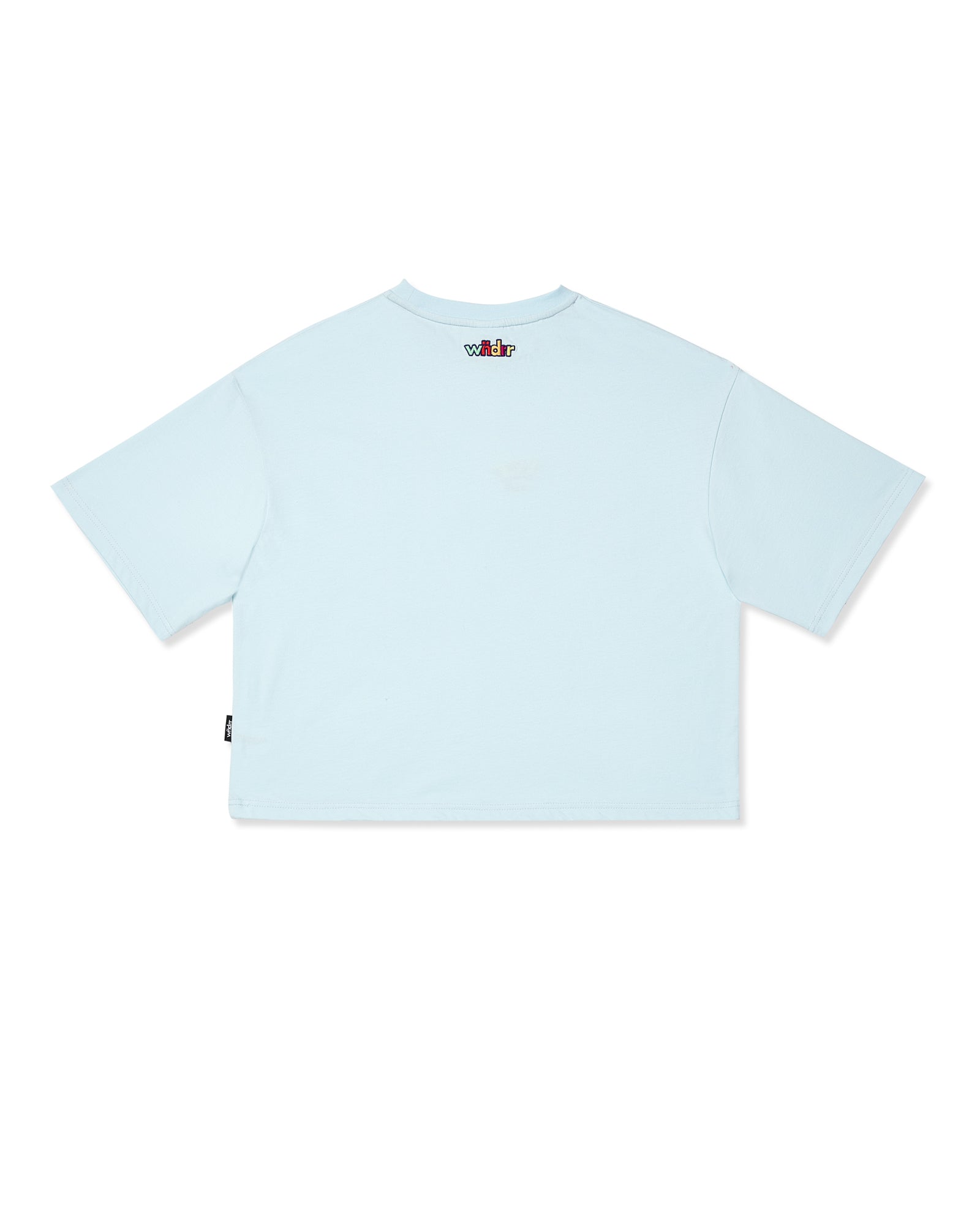 BLOCKED CROPPED FIT TEE - BABY BLUE