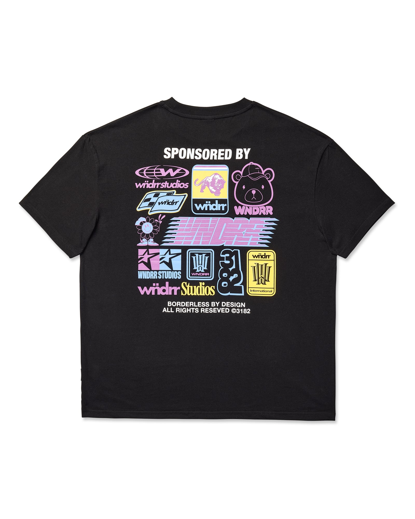 SPONSORED BOX FIT TEE - BLACK