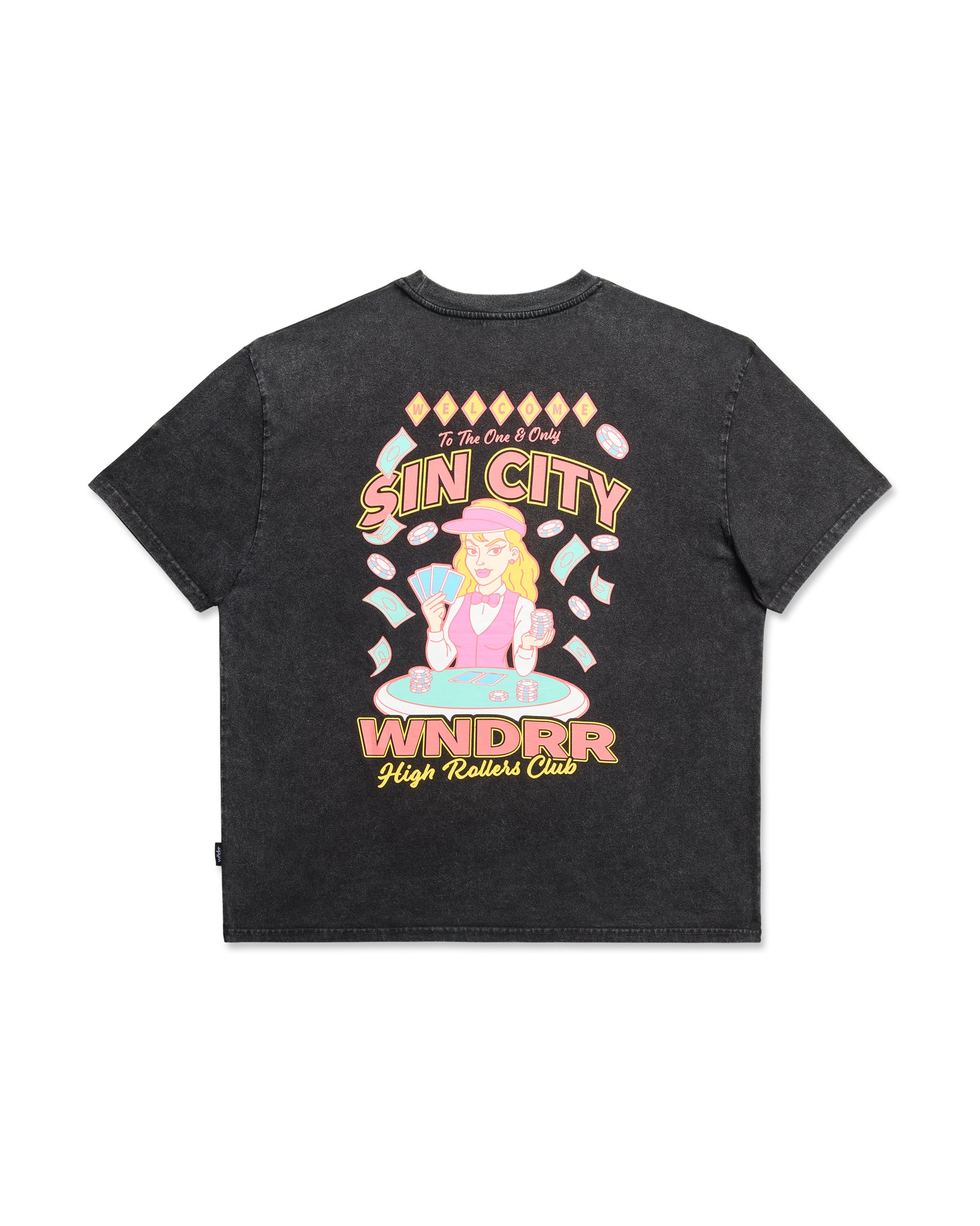 SIN CITY BOX FIT TEE - WASHED BLACK