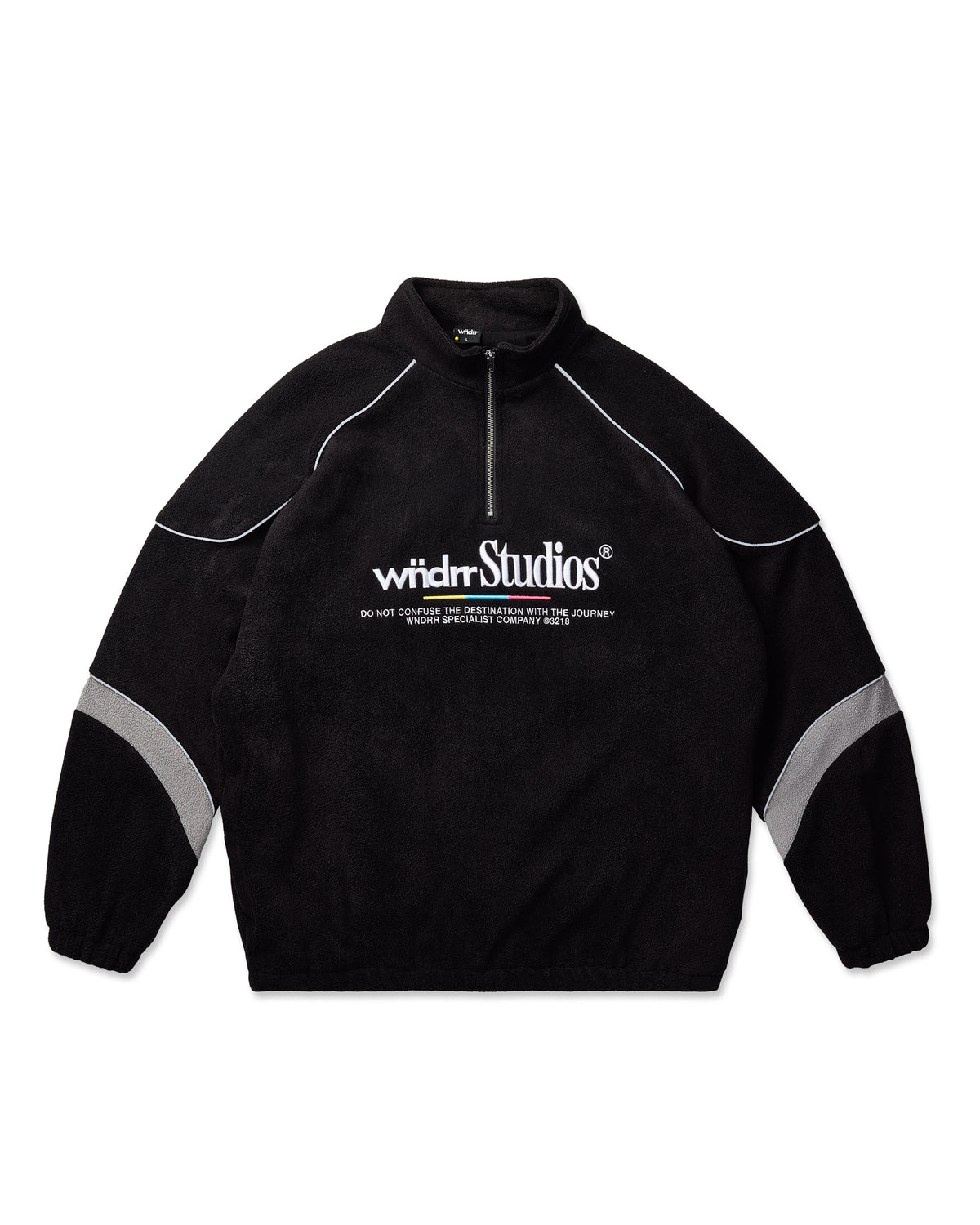 COLLECTIVE 1/4 ZIP POLAR FLEECE SWEAT - BLACK