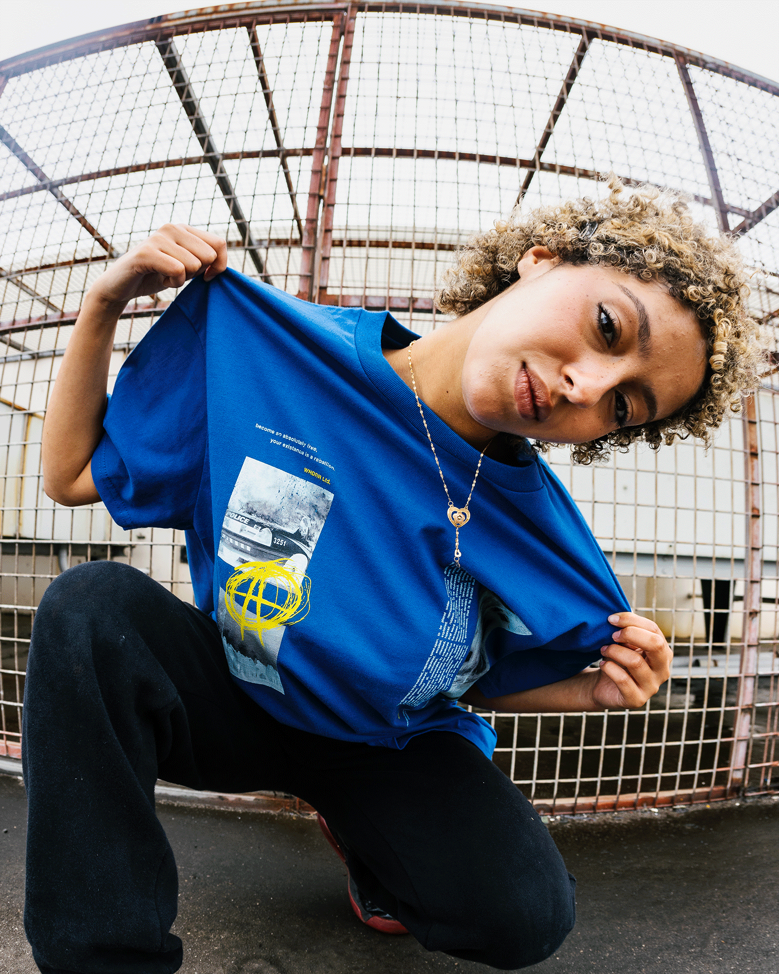 ANARCHY BOX FIT TEE - COBALT BLUE