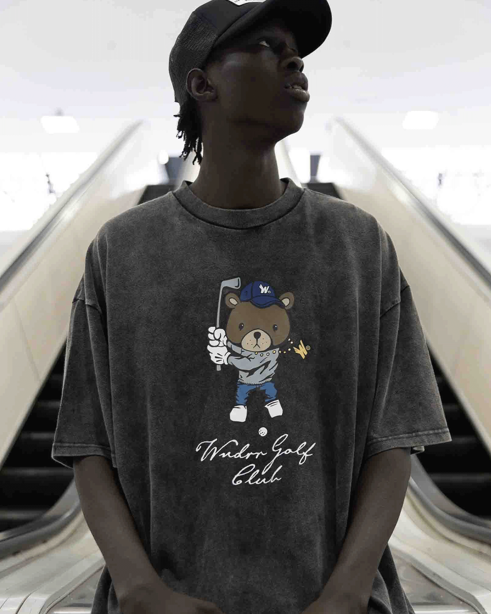 GOLF CLUB HEAVY WEIGHT TEE - WASHED BLACK