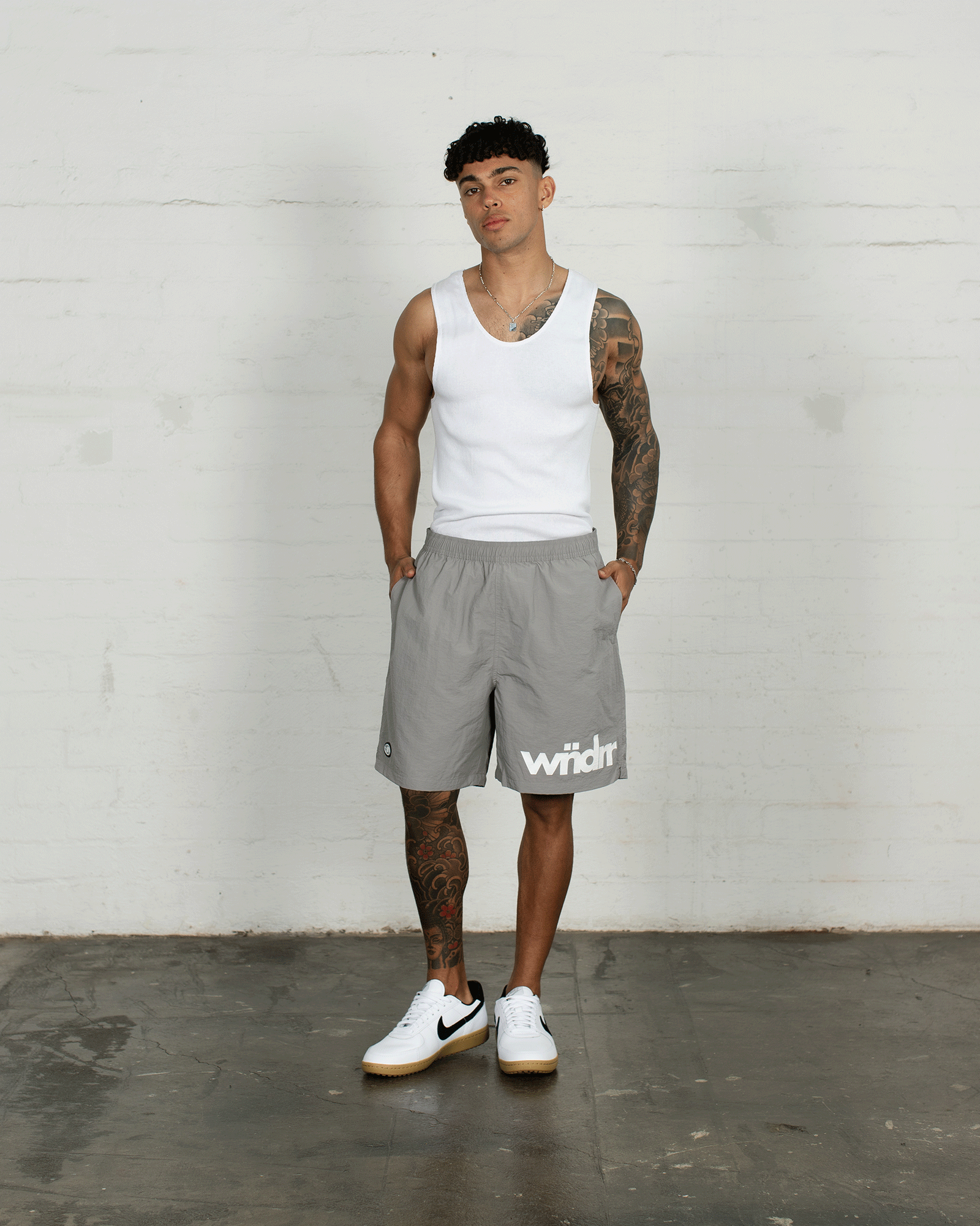 ACCENT SWIM SHORT - CEMENT GREY