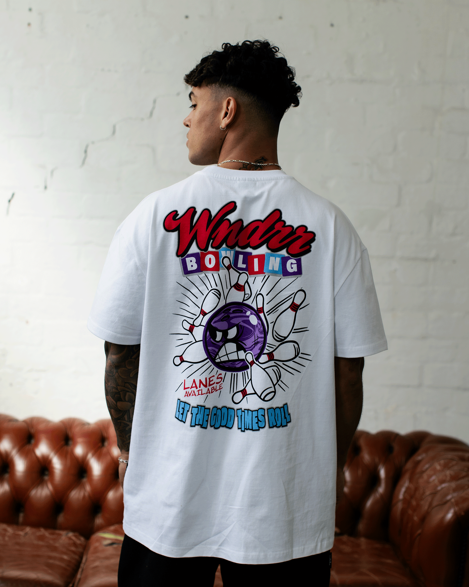 BOWLING BOX FIT TEE - WHITE