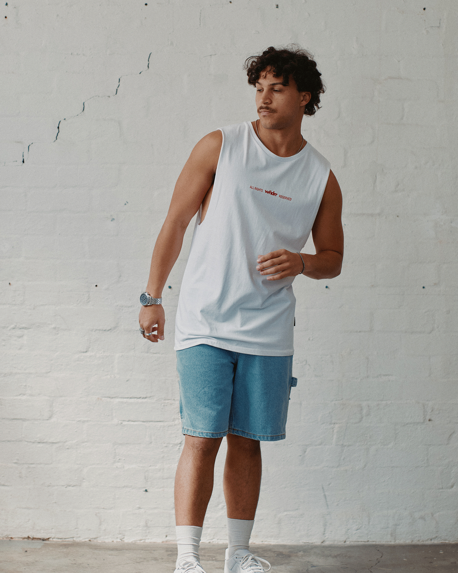 HIGHBORN MUSCLE TOP - WHITE