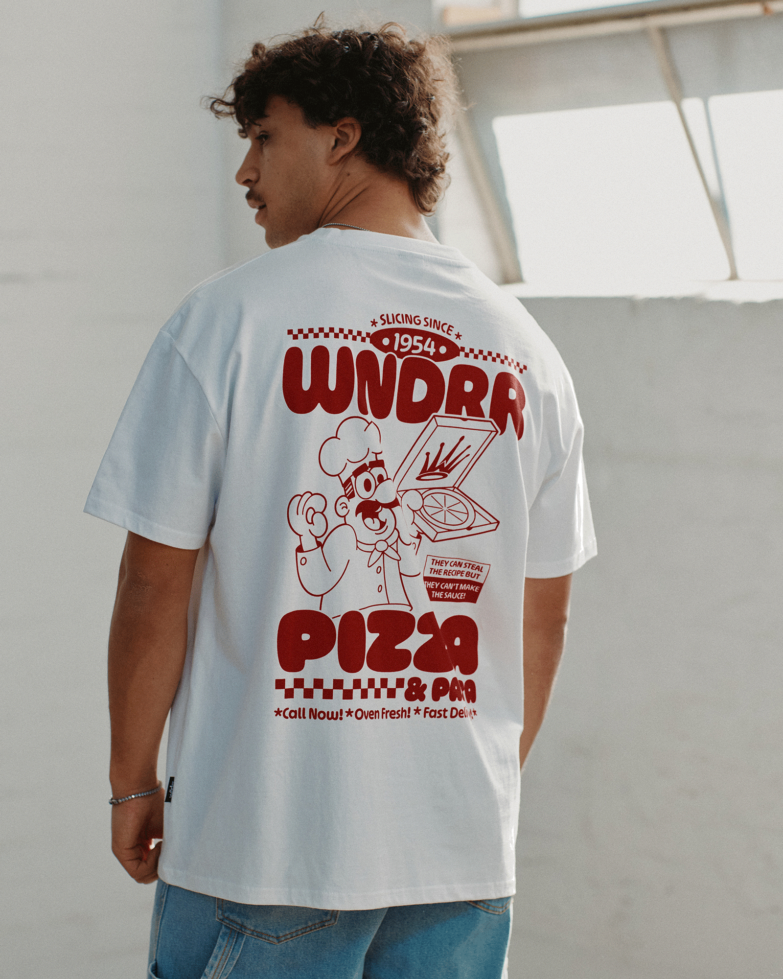SLICING SINCE BOX FIT TEE - WHITE