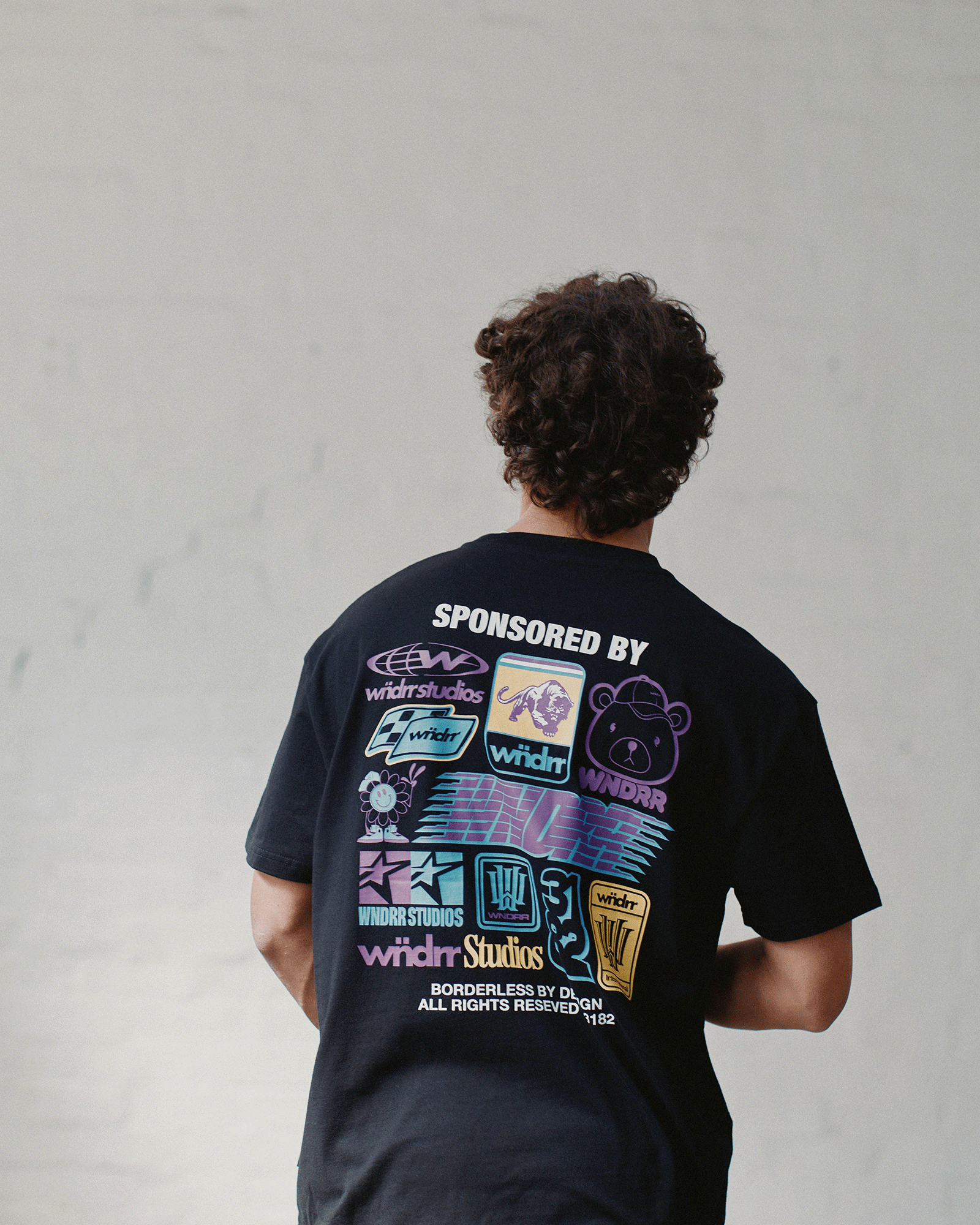 SPONSORED BOX FIT TEE - BLACK