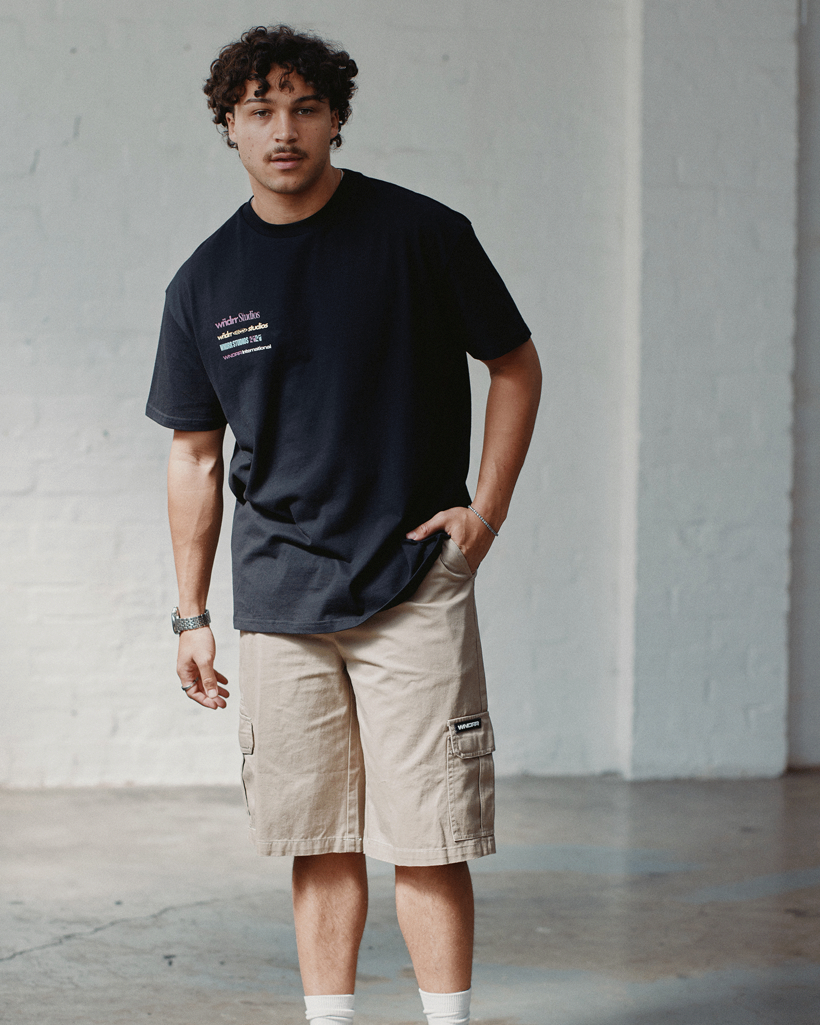 SPONSORED BOX FIT TEE - BLACK