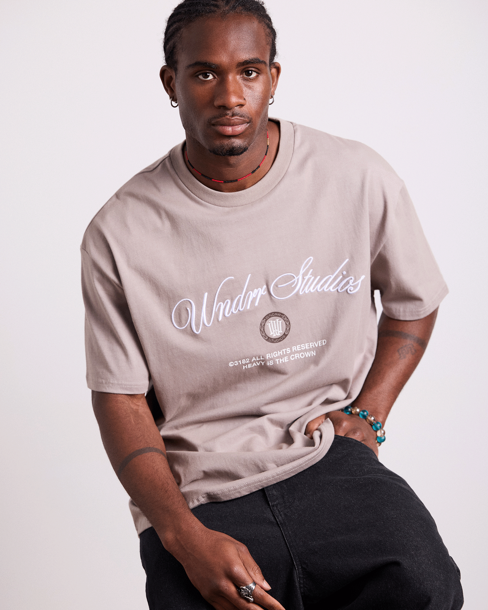 VITA NOVA BOX FIT TEE - MOON GREY
