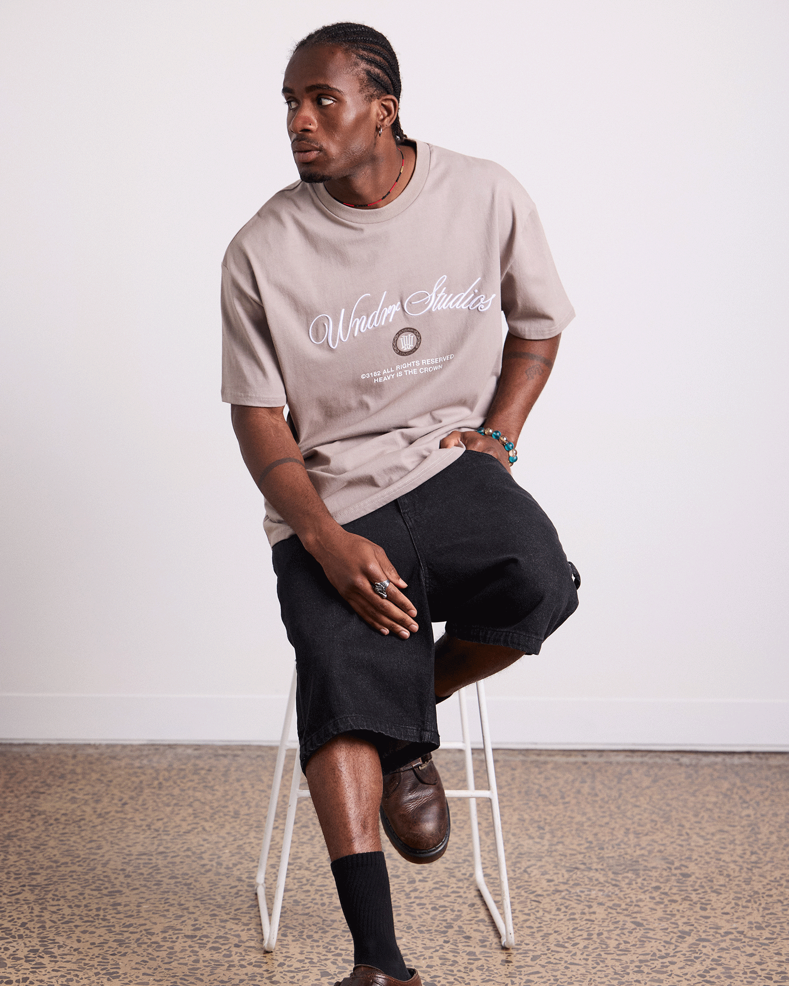 VITA NOVA BOX FIT TEE - MOON GREY