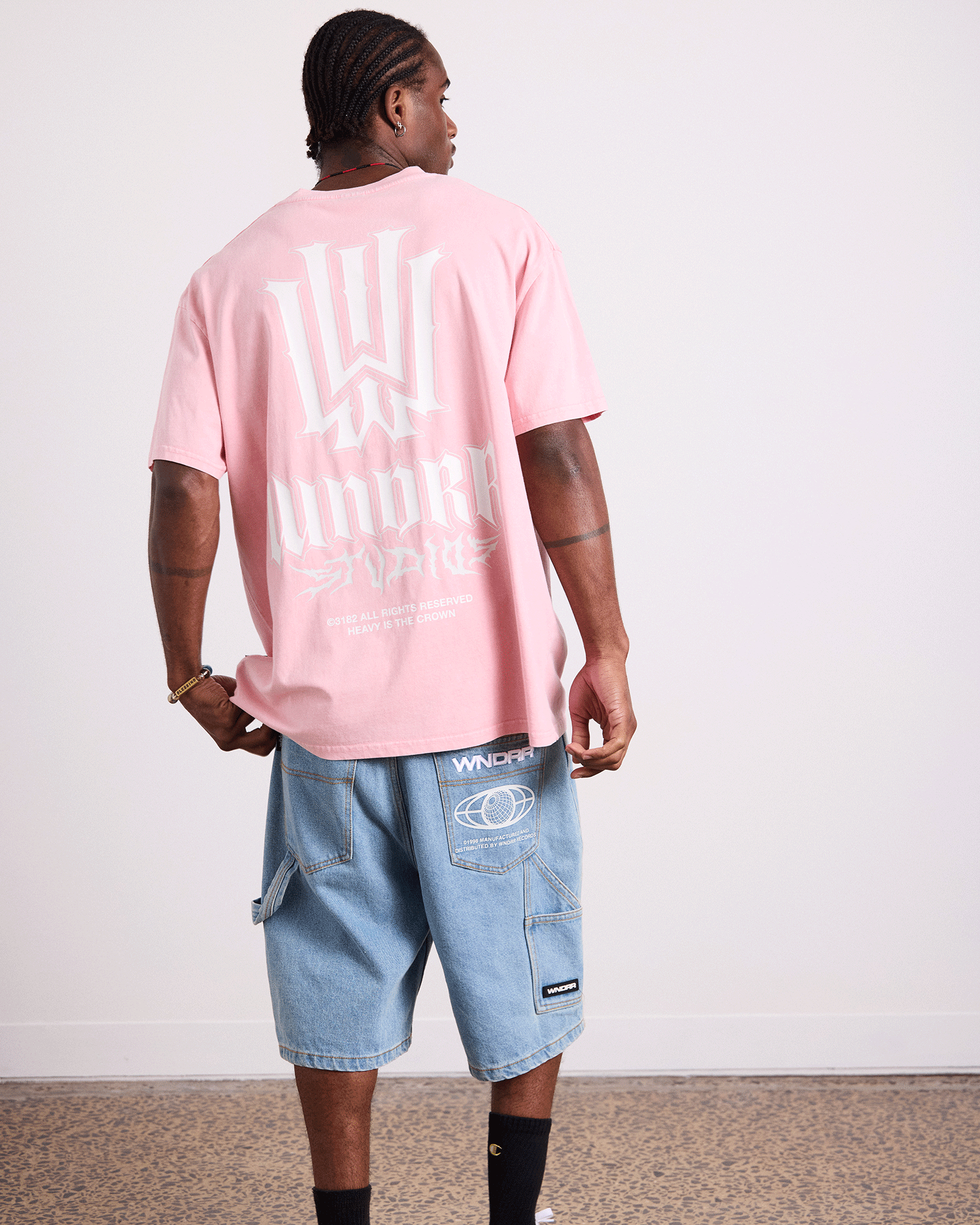 BLEACH BOX FIT TEE - WASHED PINK