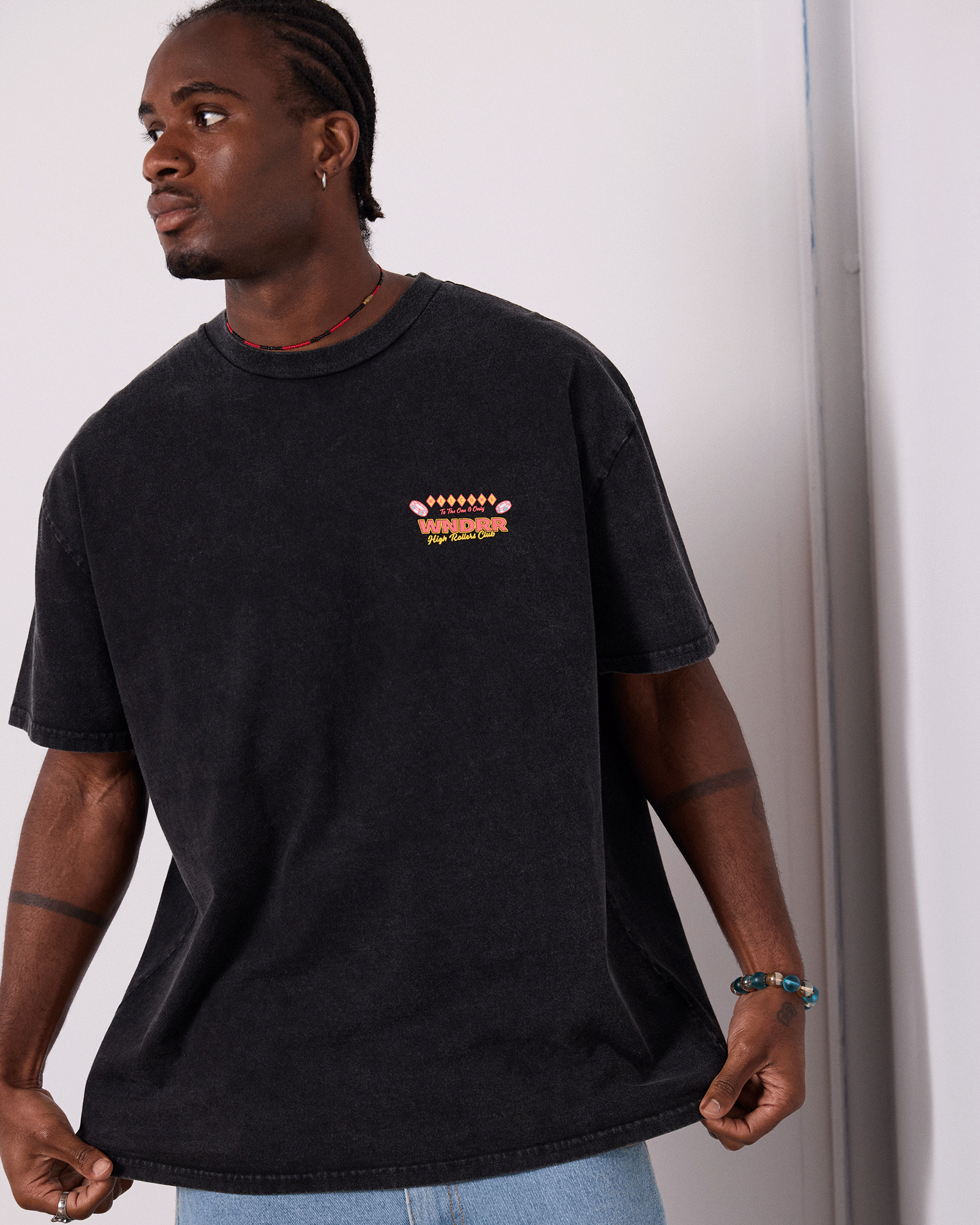 SIN CITY BOX FIT TEE - WASHED BLACK