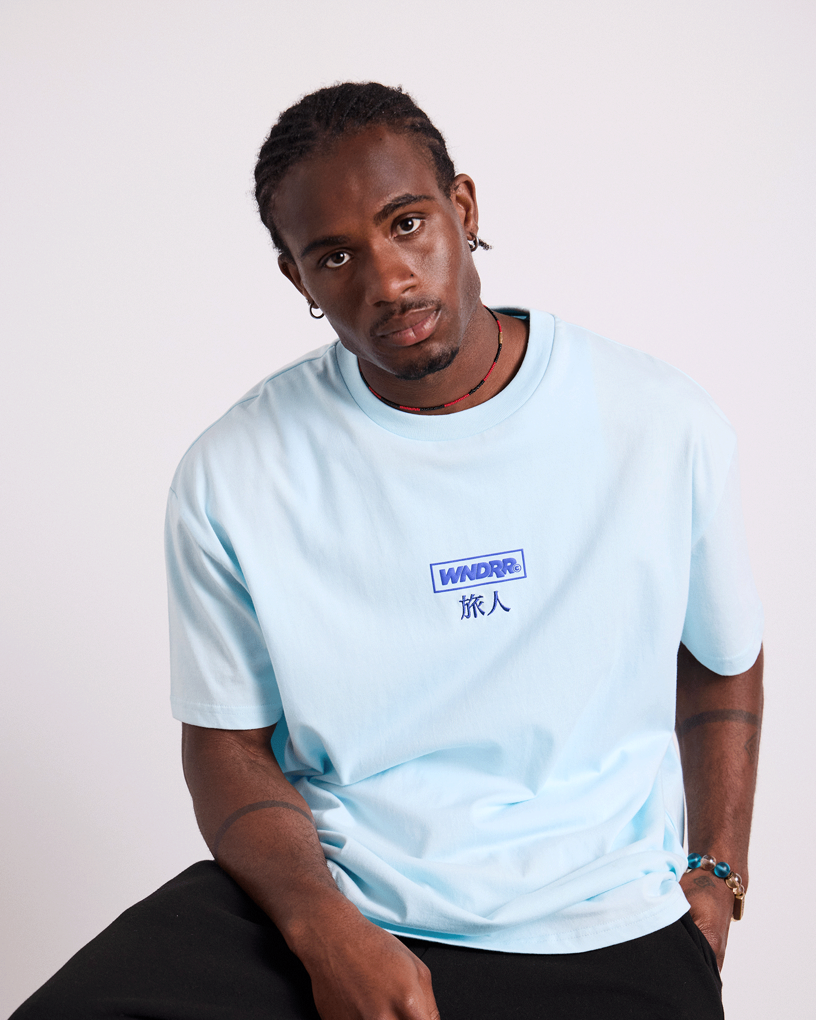 SHODO BOX FIT TEE - BABY BLUE